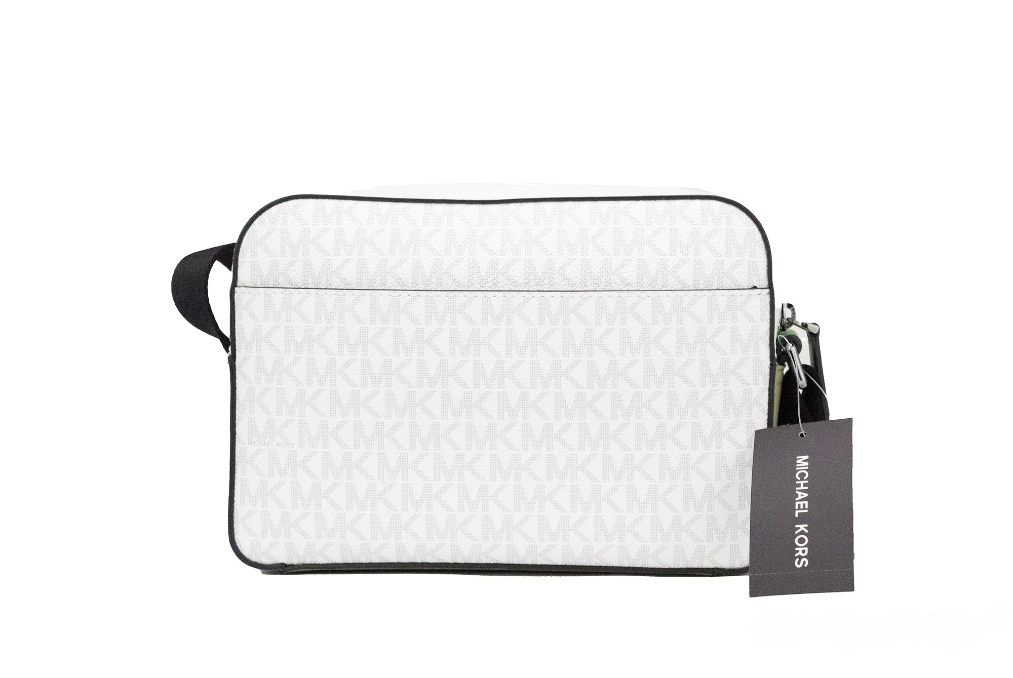 Cooper Small Bright White Palm Signature PVC Utility Crossbody Bag - ventzia