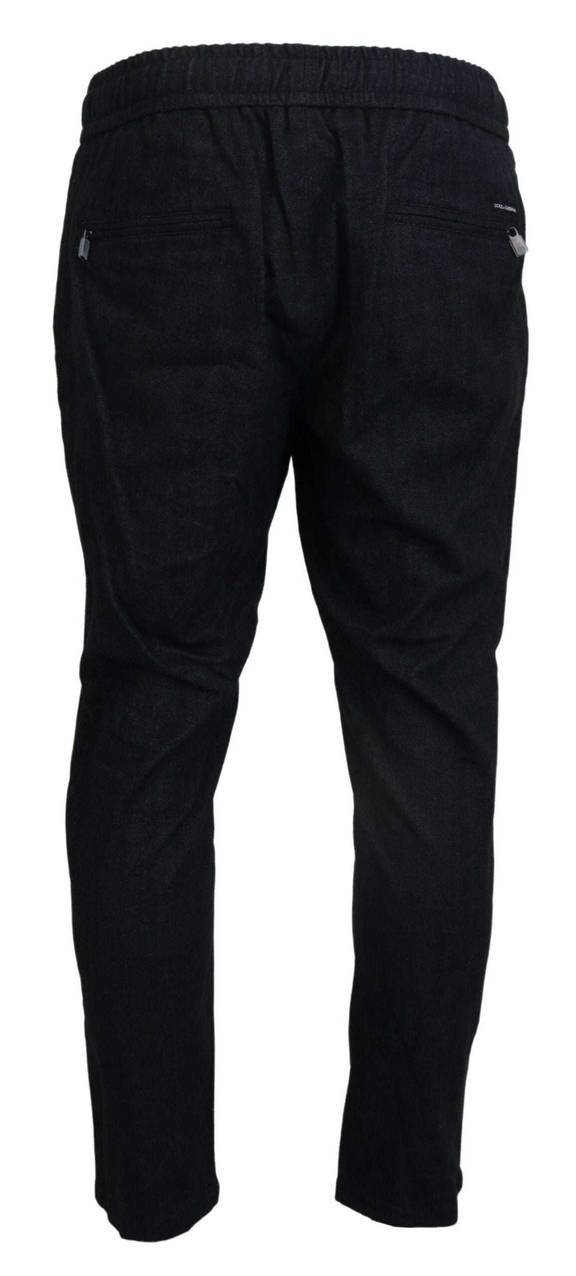 Grey Cotton Tapered Cotton Pants - ventzia