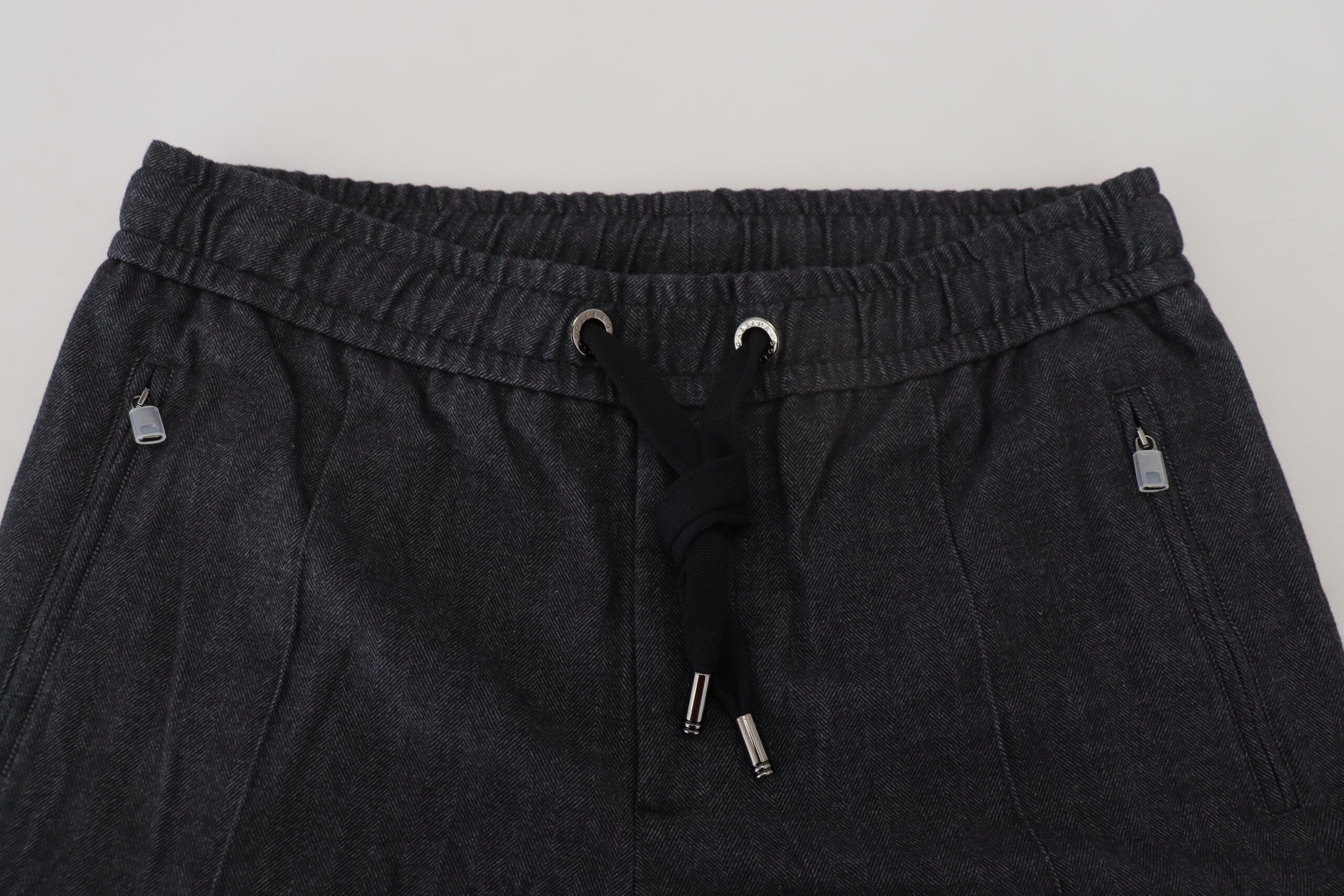Grey Cotton Tapered Cotton Pants - ventzia