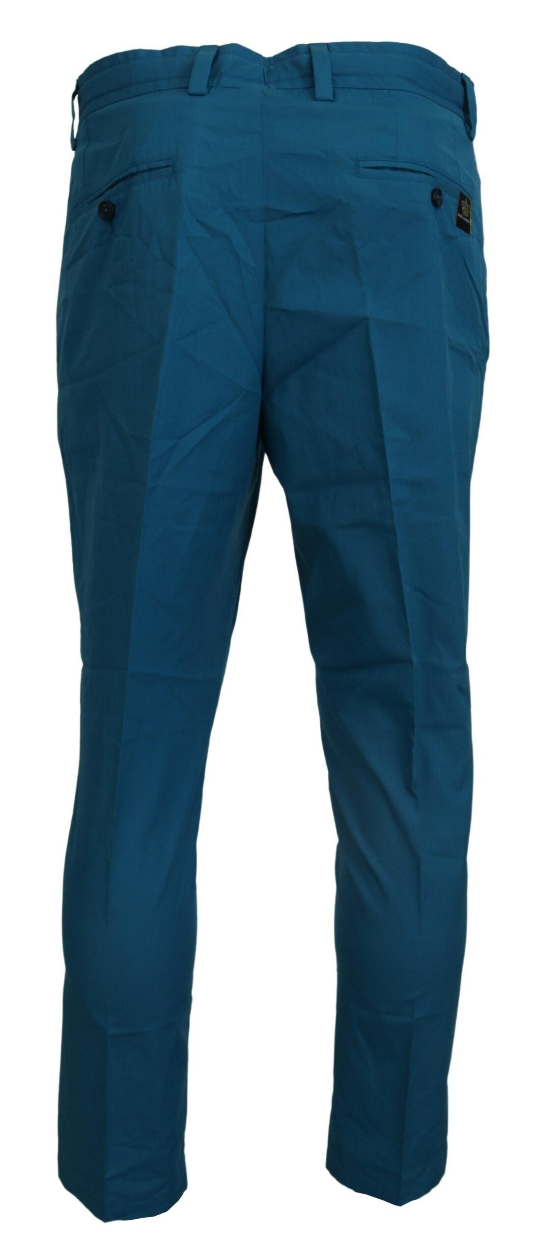 Blue Cotton Chinos Trousers Pants - ventzia