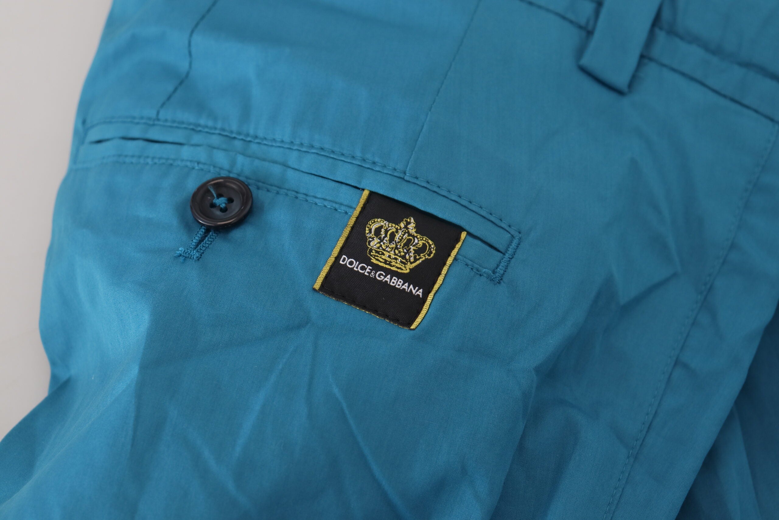 Blue Cotton Chinos Trousers Pants - ventzia