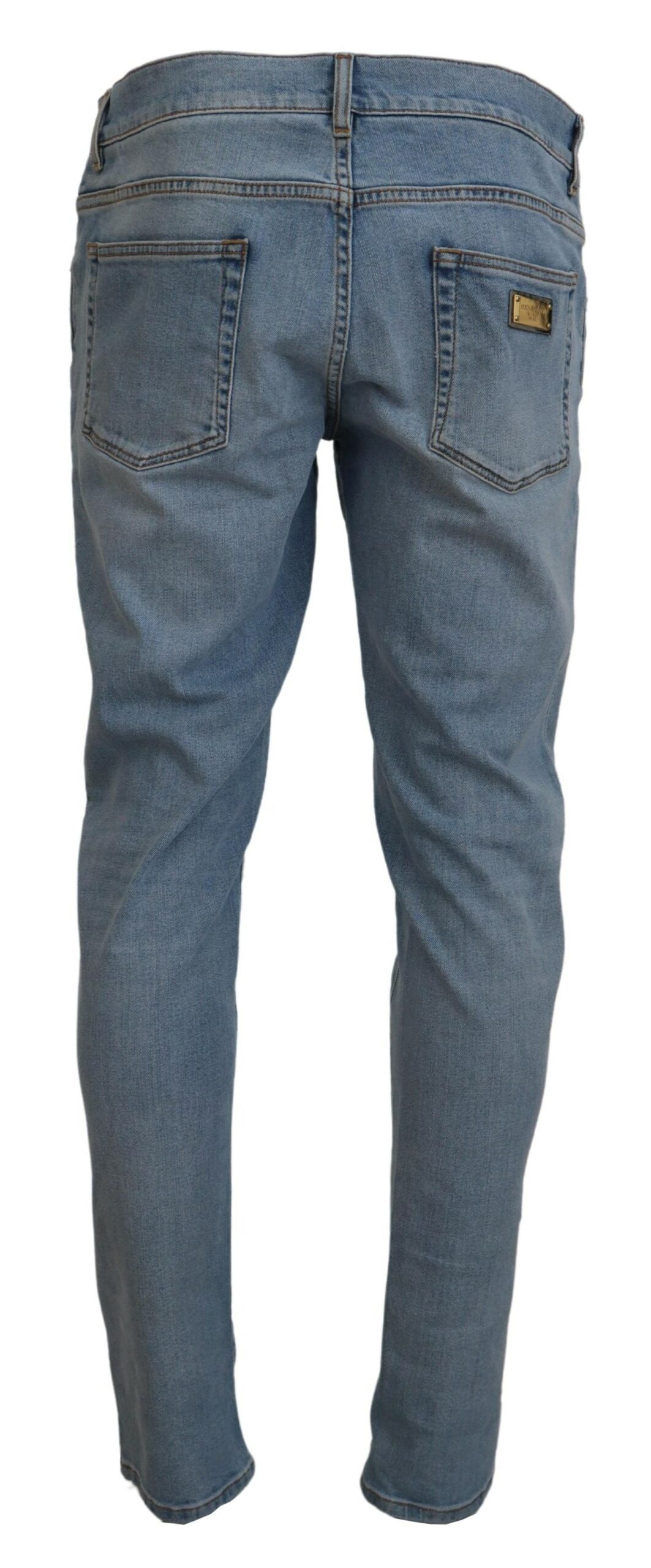 Blue Wash Slim Fit Cotton Denim Jeans - ventzia