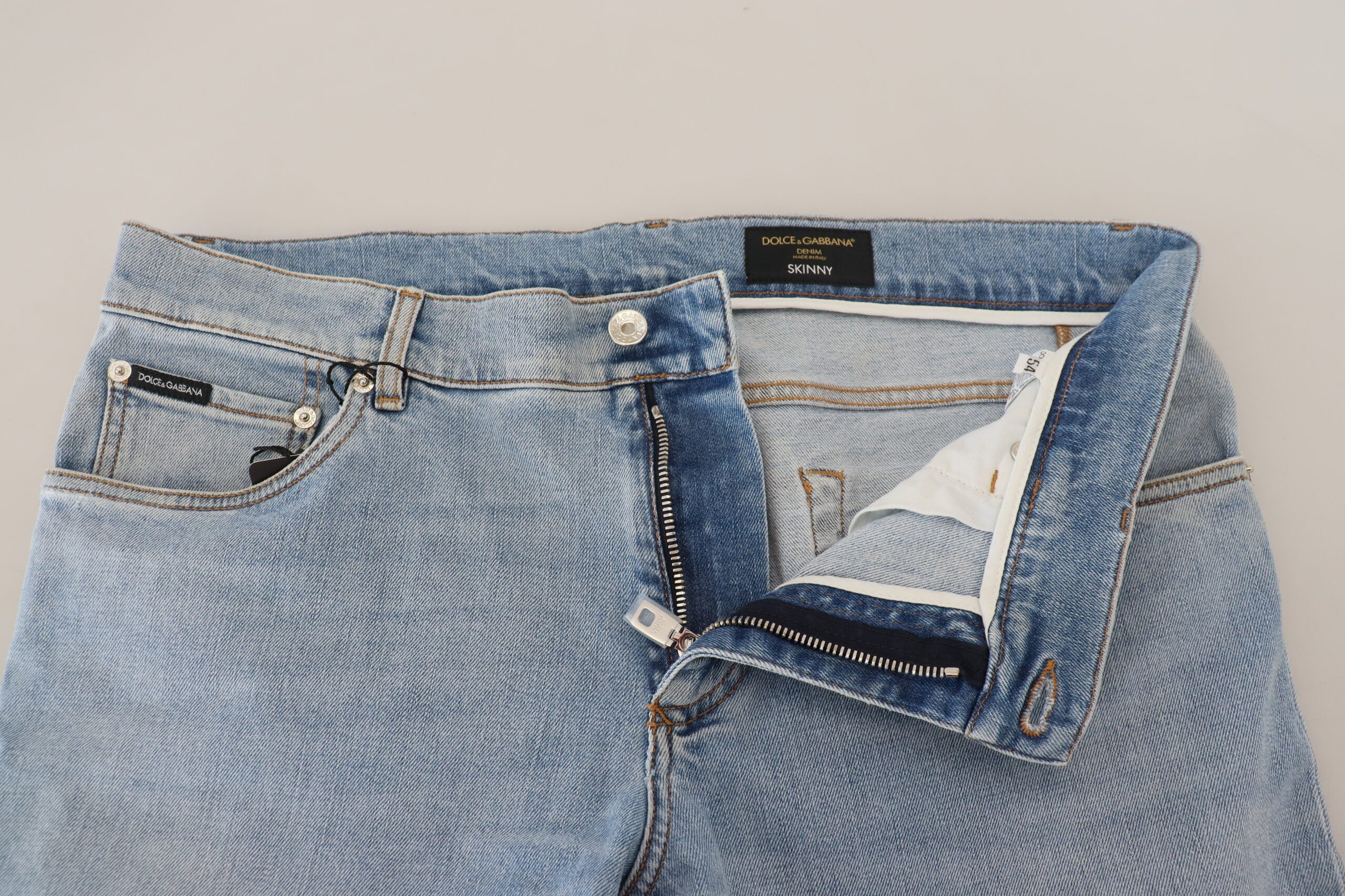 Blue Wash Slim Fit Cotton Denim Jeans - ventzia