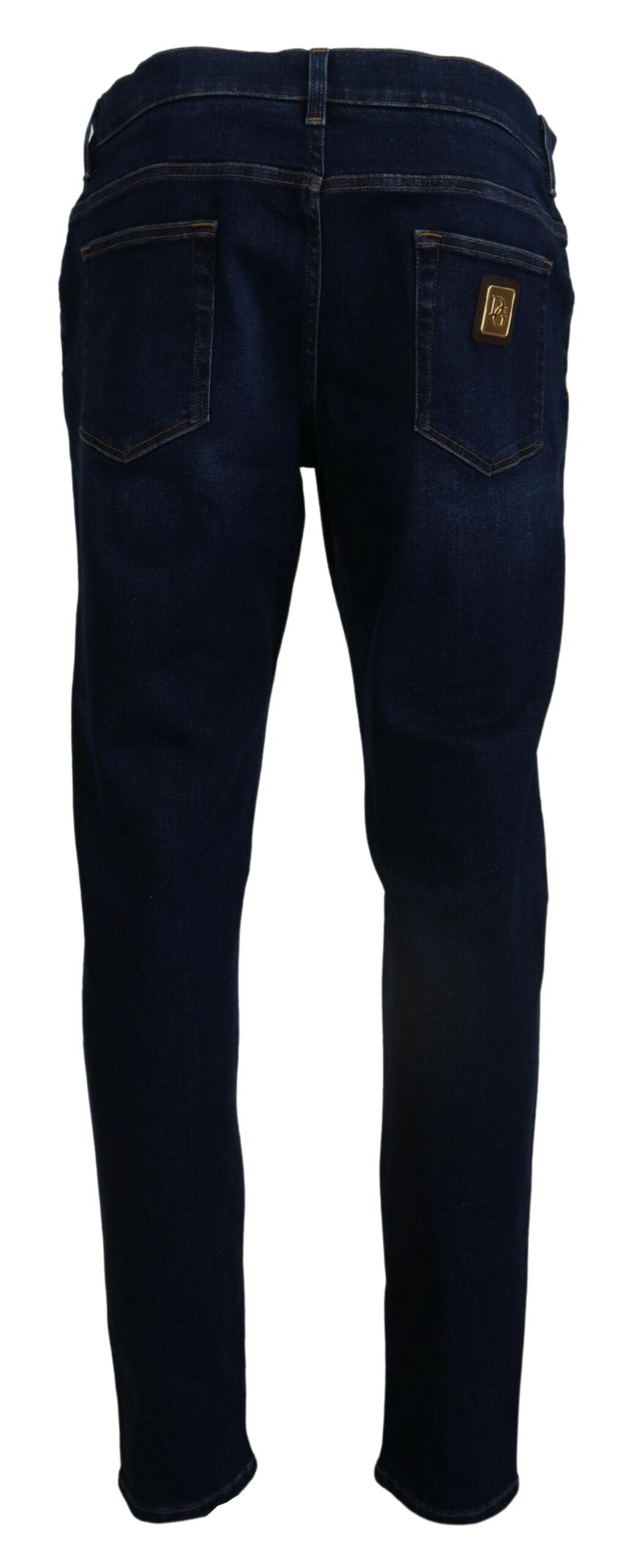 Dark Blue Cotton Denim SKINNY Jeans - ventzia