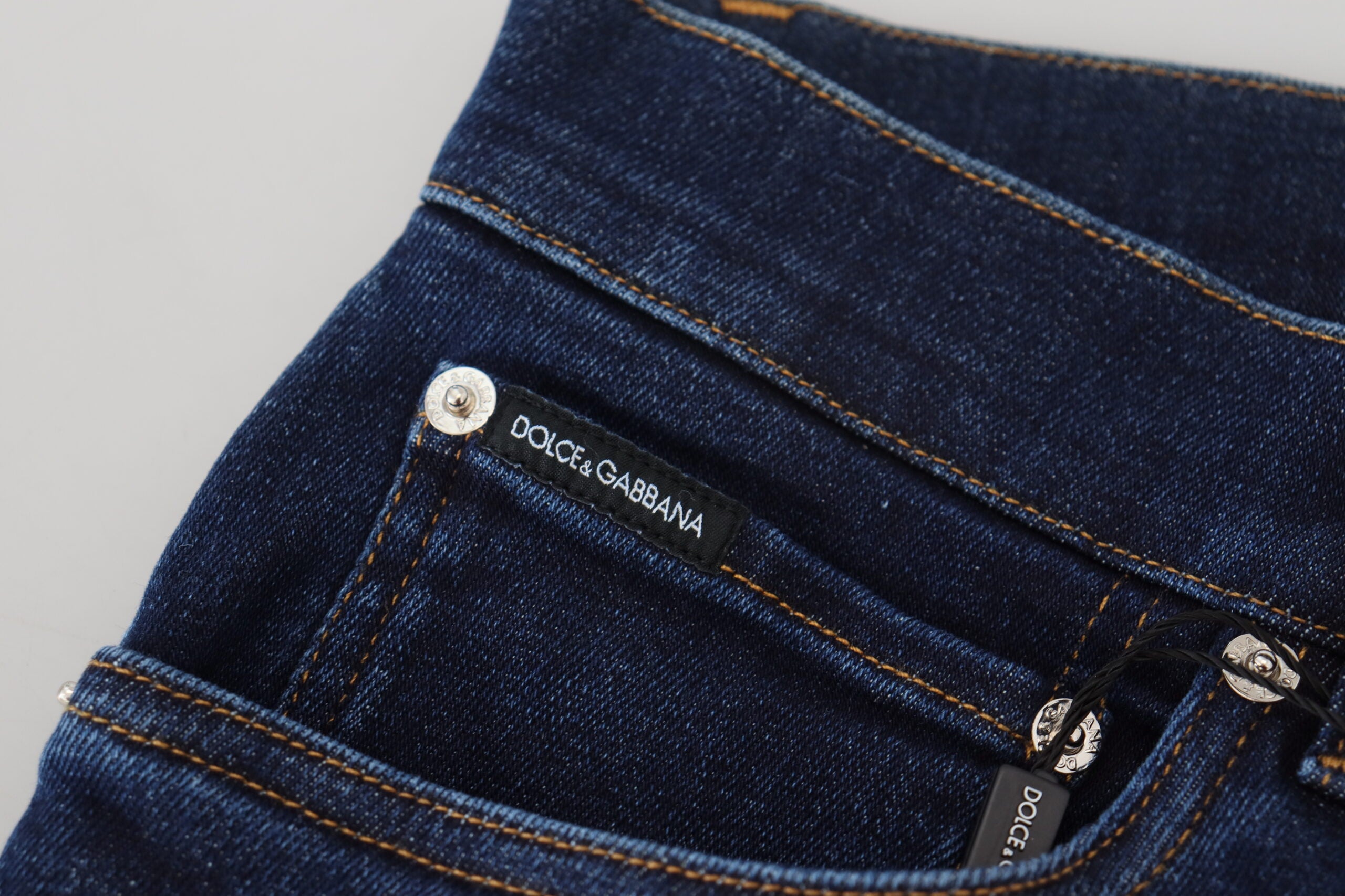 Dark Blue Cotton Denim SKINNY Jeans - ventzia