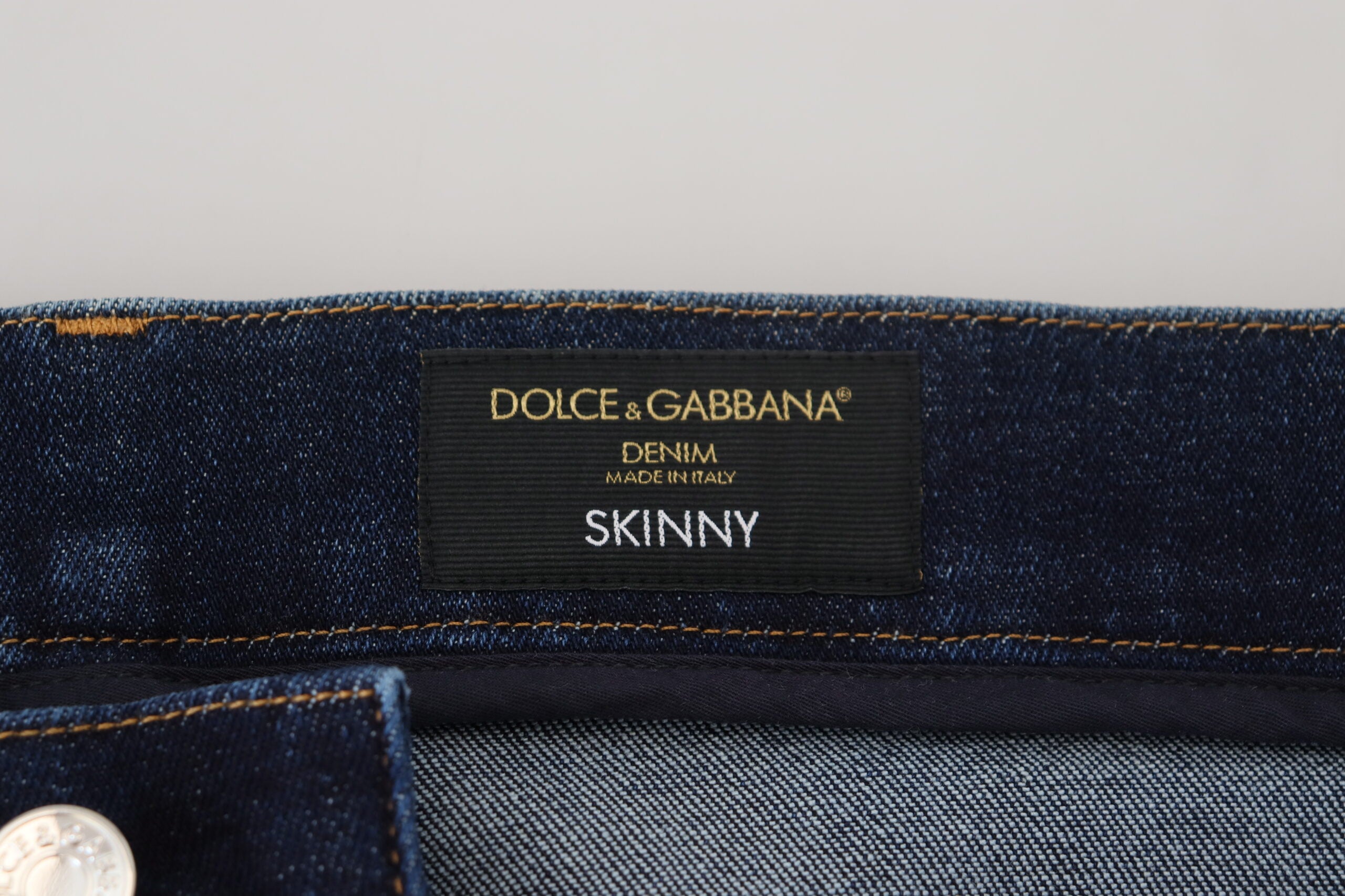 Dark Blue Cotton Denim SKINNY Jeans - ventzia
