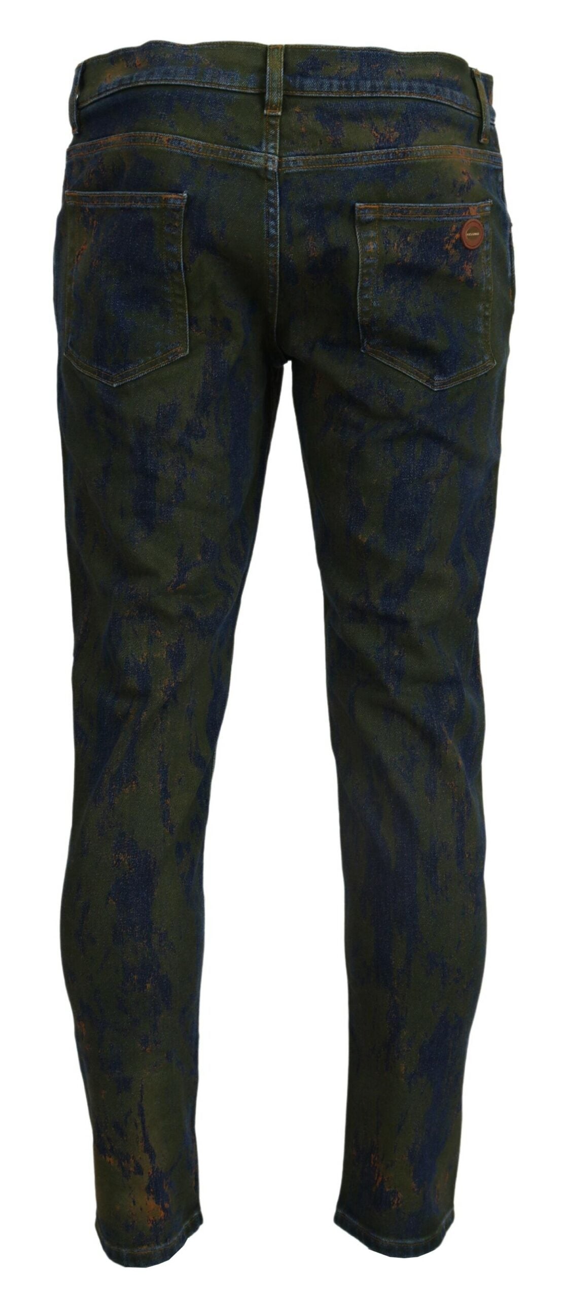 Blue Green Skinny Cotton Denim Jeans - ventzia