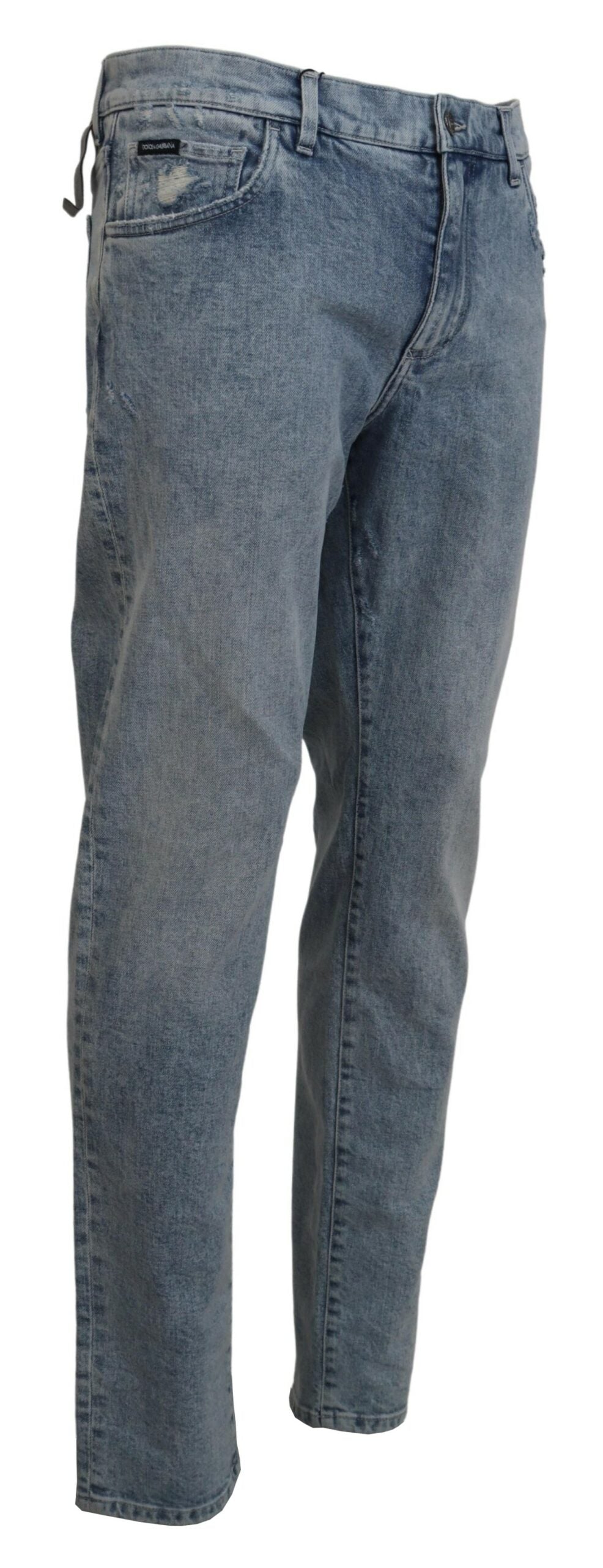 Blue Wash Slim Fit Cotton Denim Jeans - ventzia