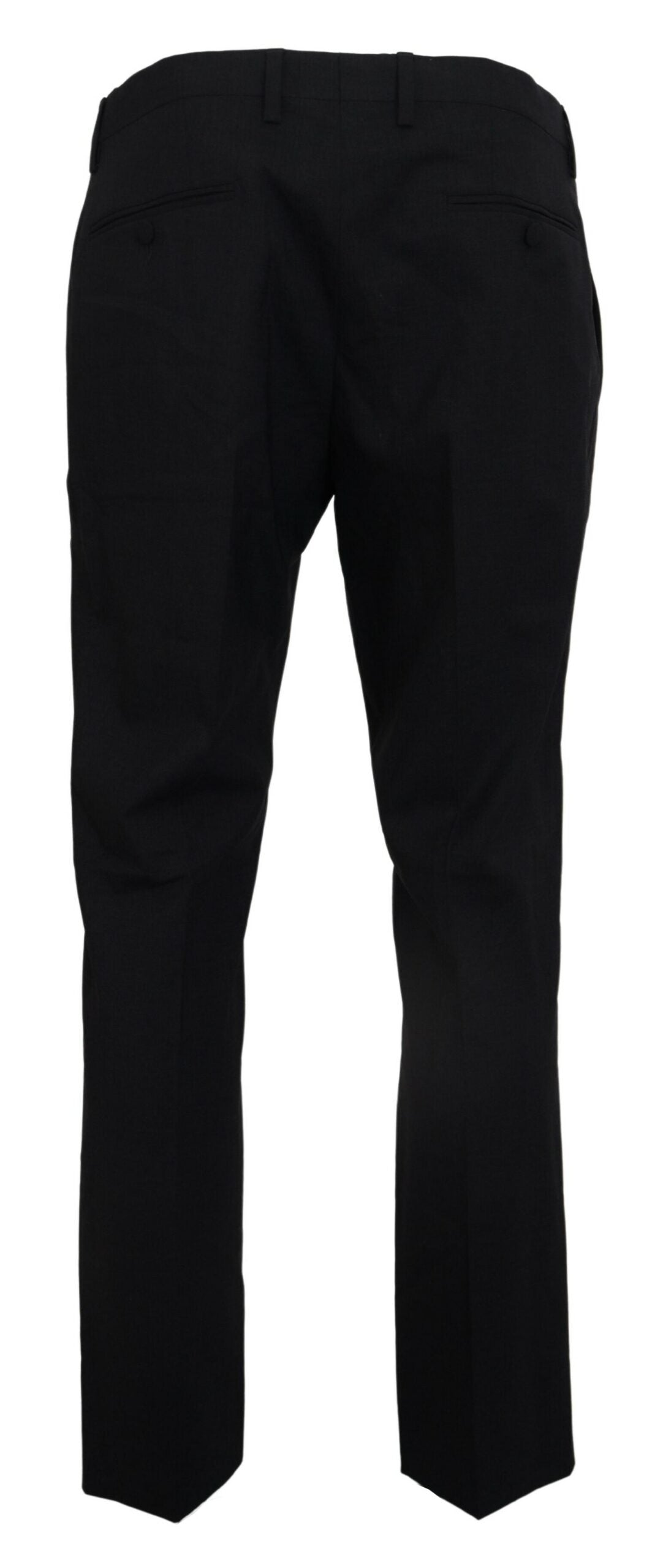 Gray Wool Stretch Dress Formal Slim Fit Pant - ventzia