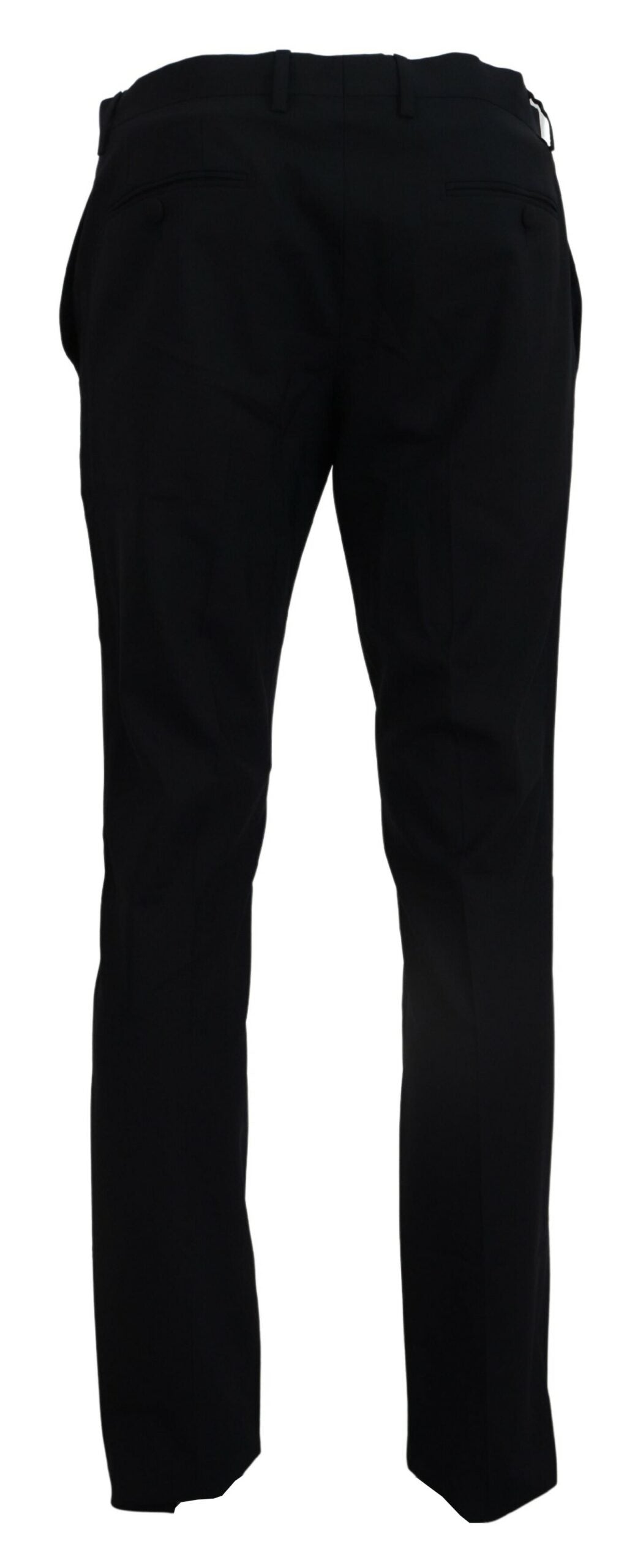 Blue Wool Stretch Dress Formal Slim Fit Pant - ventzia