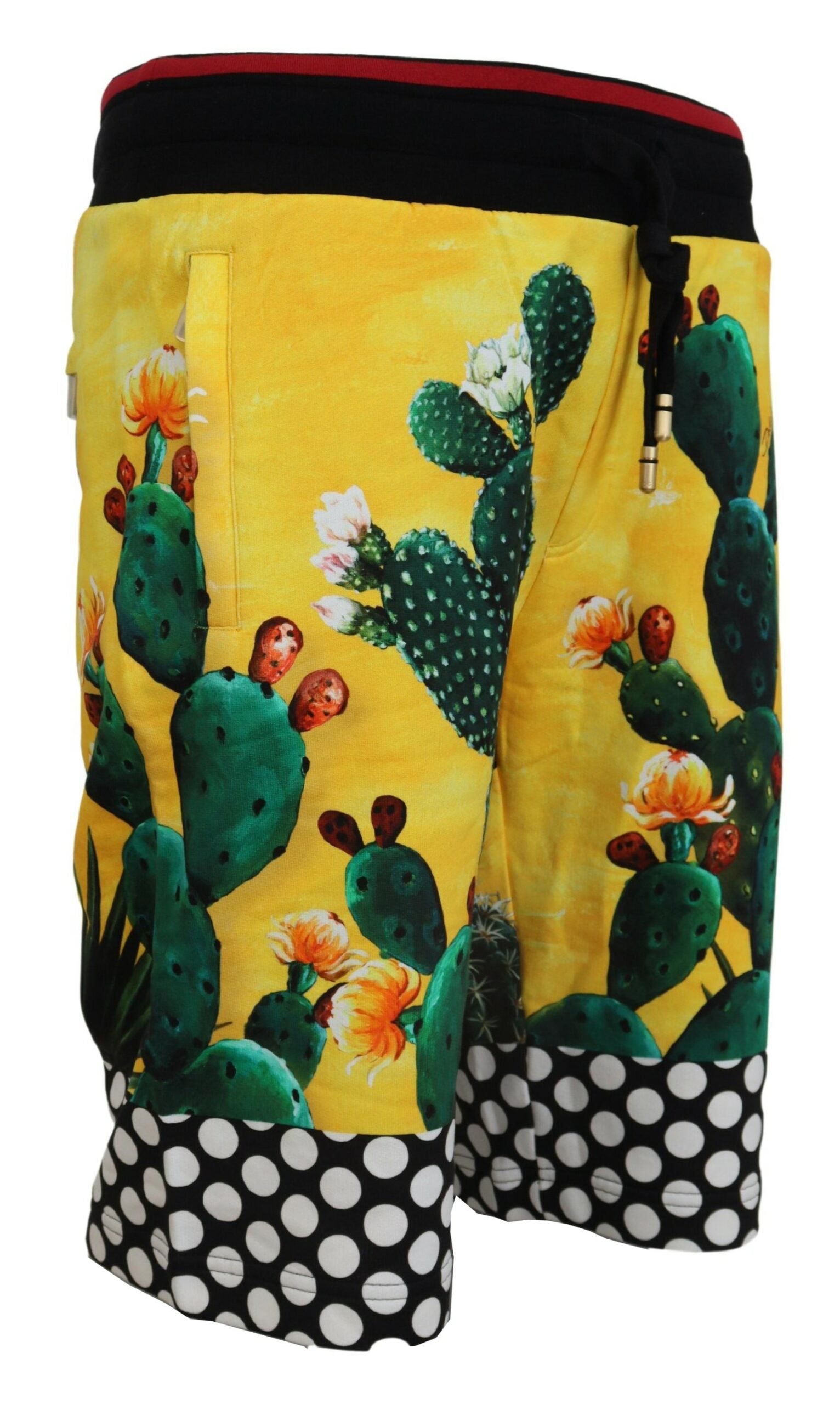 Multicolor Cactus Print Cotton Sweat Shorts - ventzia