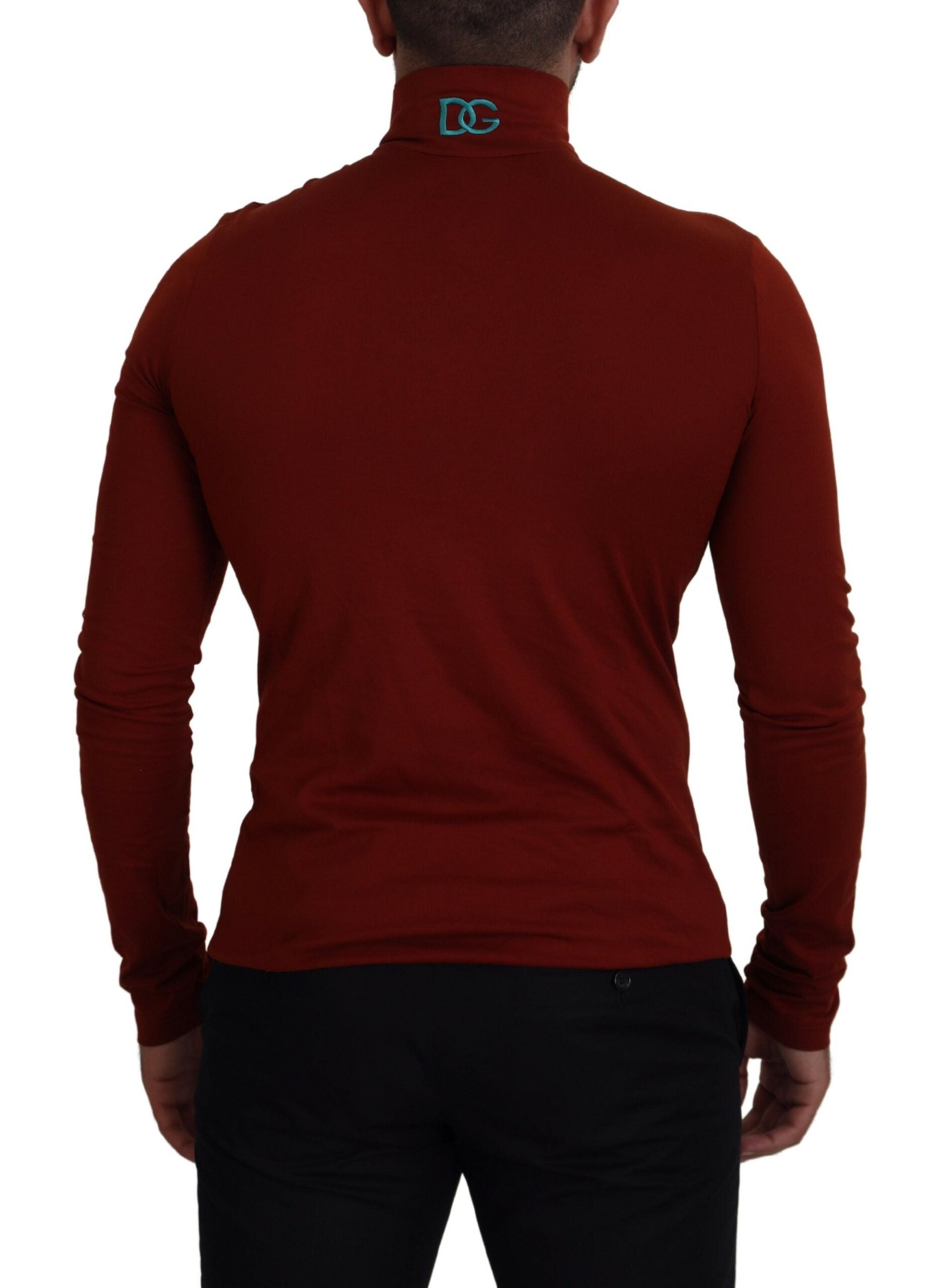 Maroon Cotton Turtle Neck Zip Sweater - ventzia