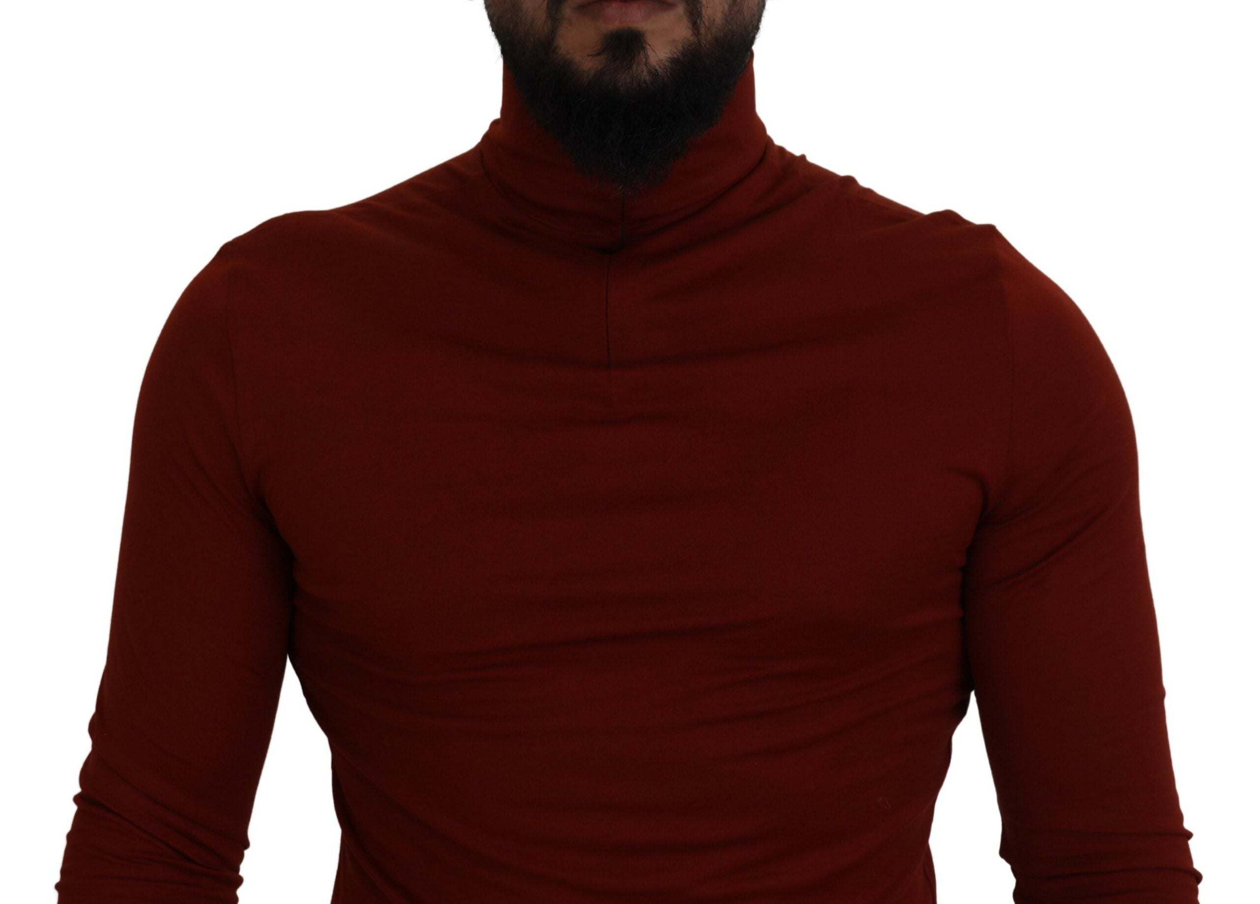 Maroon Cotton Turtle Neck Zip Sweater - ventzia