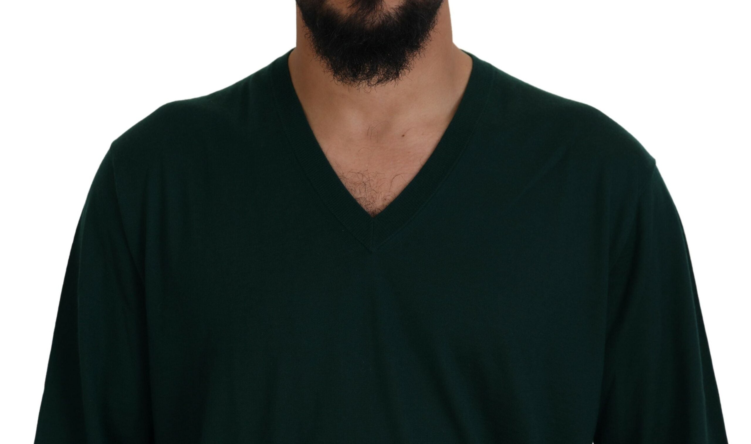 Green Cashmere V-neck Pullover Sweater - ventzia
