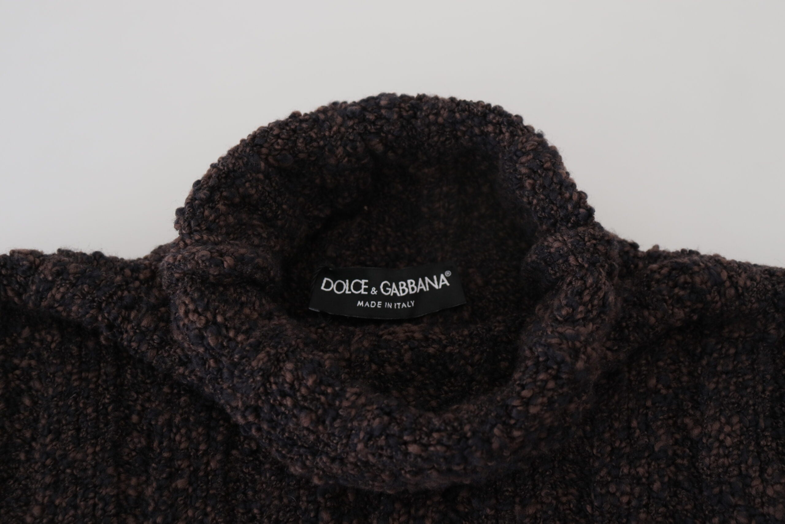 Brown Wool Knit Turtleneck Pullover Sweater - ventzia