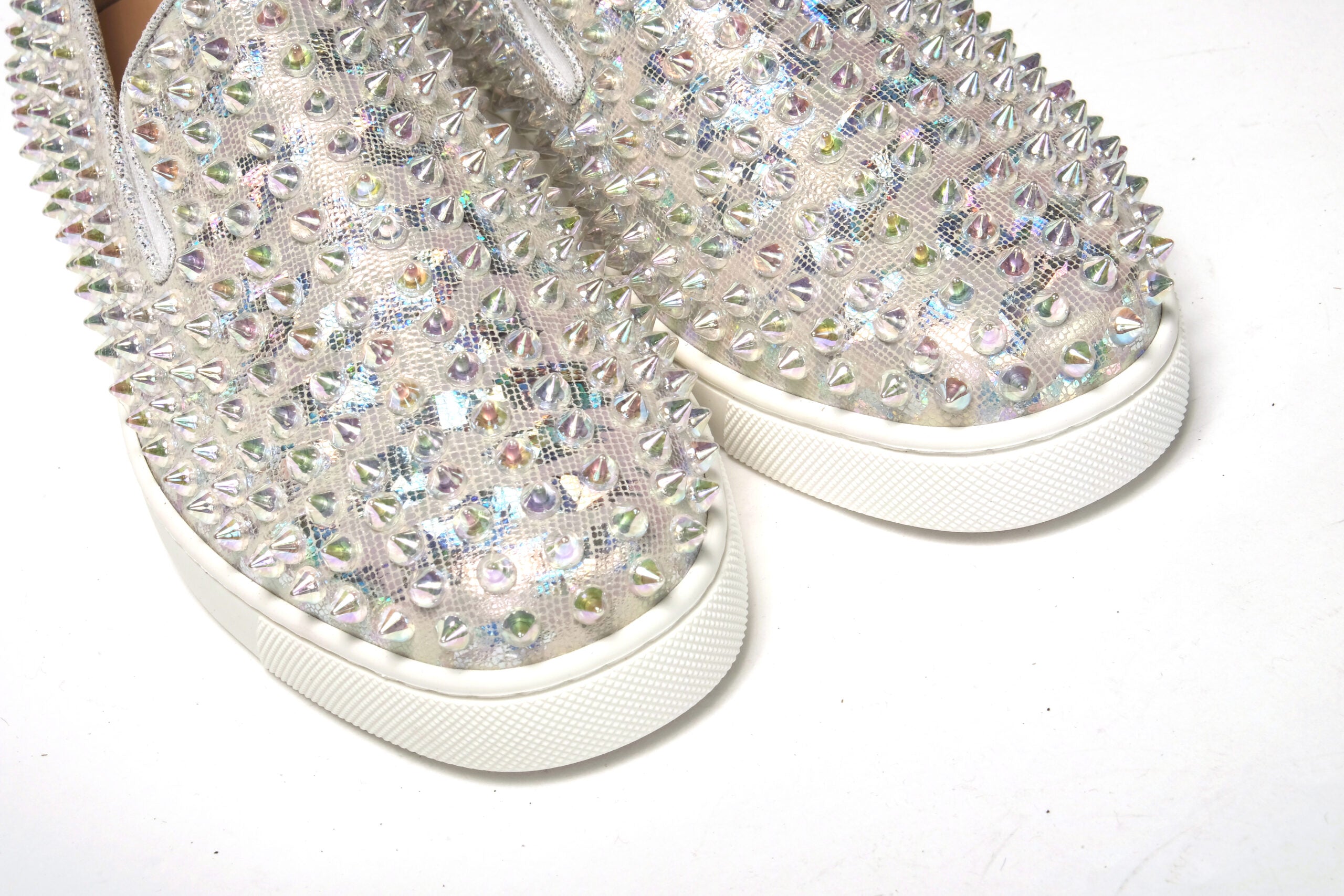 White Ab/Clear Ab Roller Boat Woman Flat Sneaker - ventzia