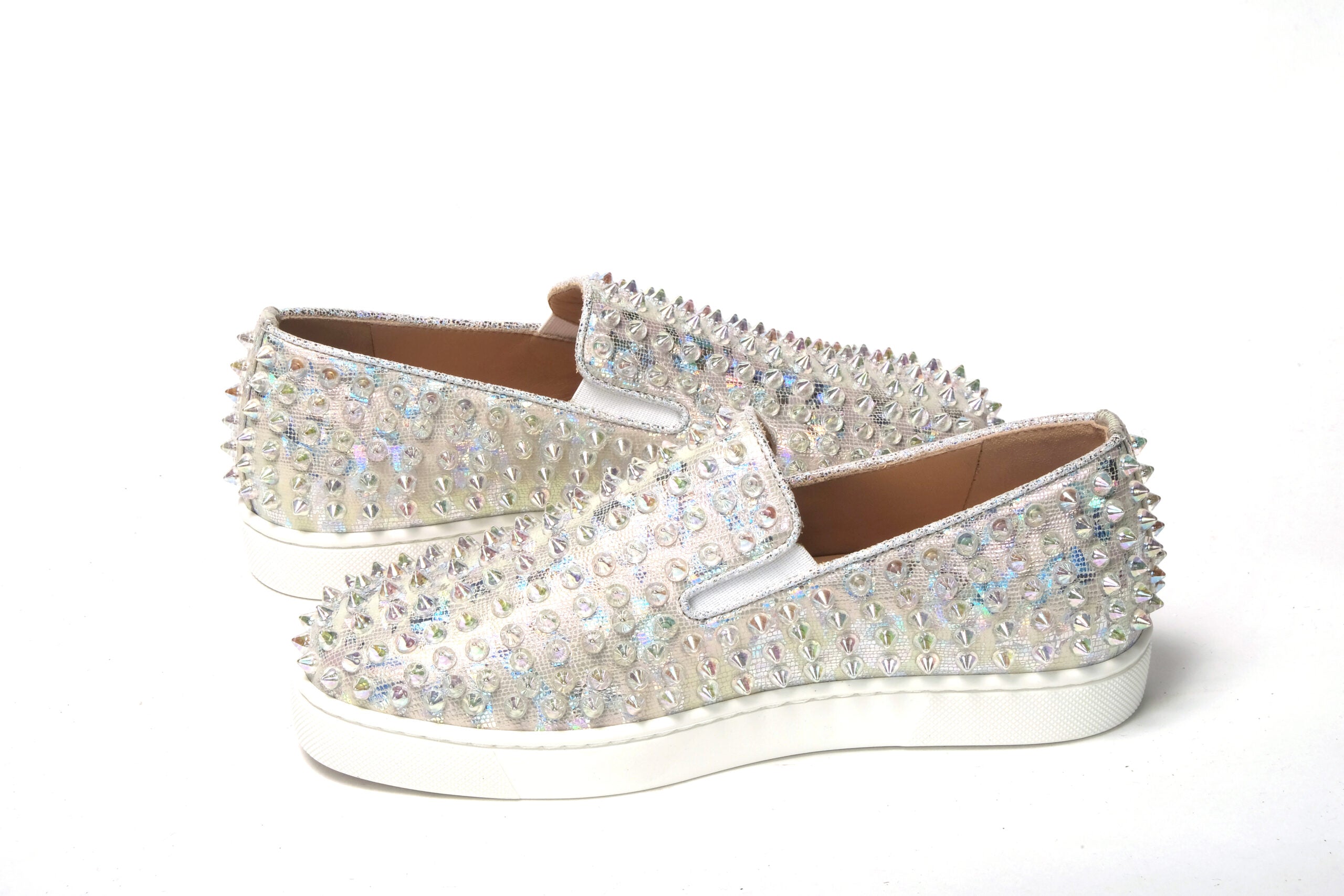 White Ab/Clear Ab Roller Boat Woman Flat Sneaker - ventzia
