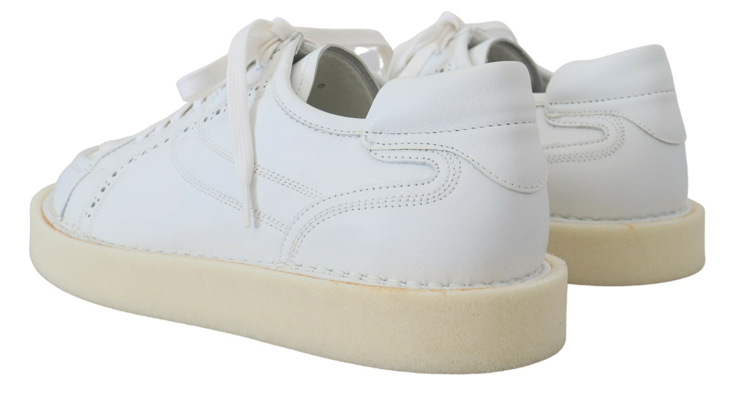 White Leather Low Top Oxford Sneakers Casual Shoes - ventzia