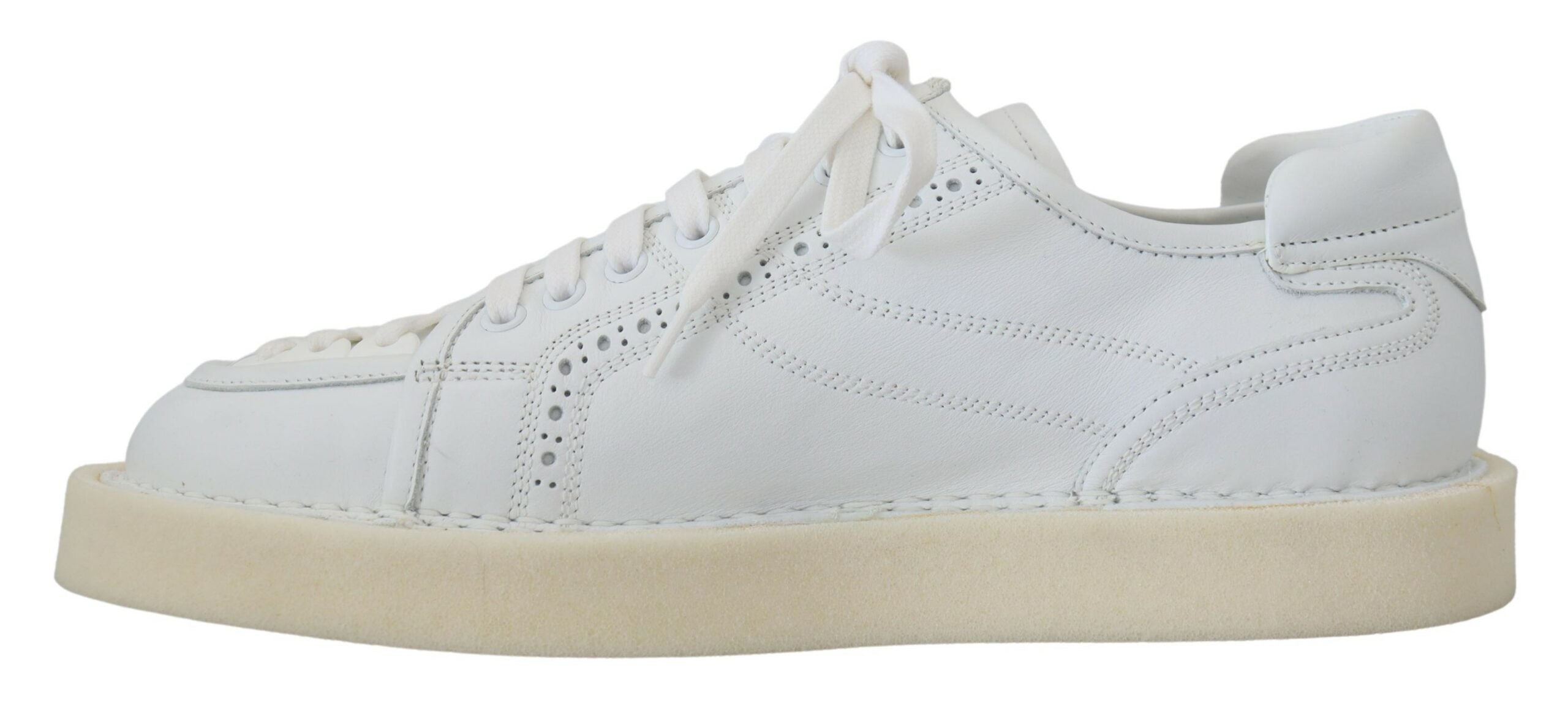 White Leather Low Top Oxford Sneakers Casual Shoes - ventzia
