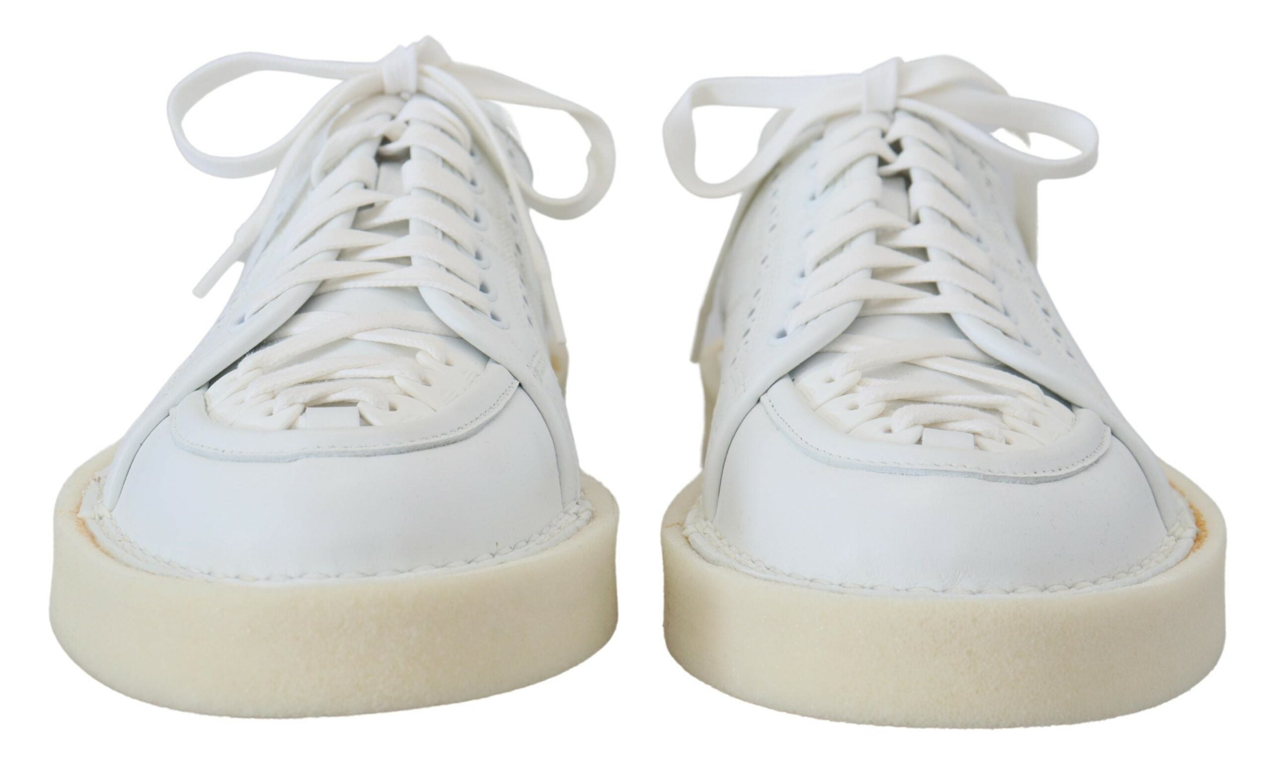 White Leather Low Top Oxford Sneakers Casual Shoes - ventzia