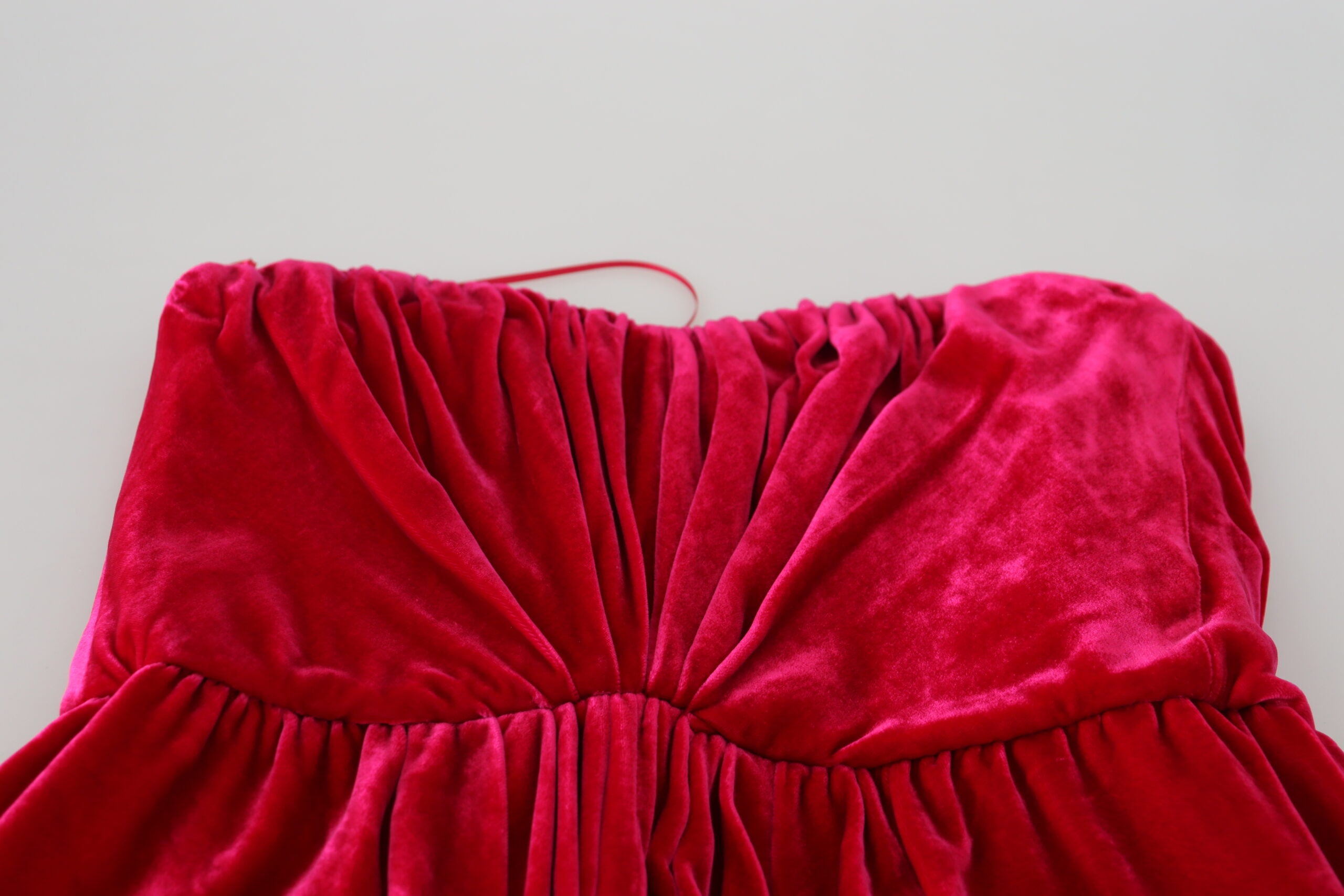 Pink Viscose Stretch Strapless A-line Dress - ventzia