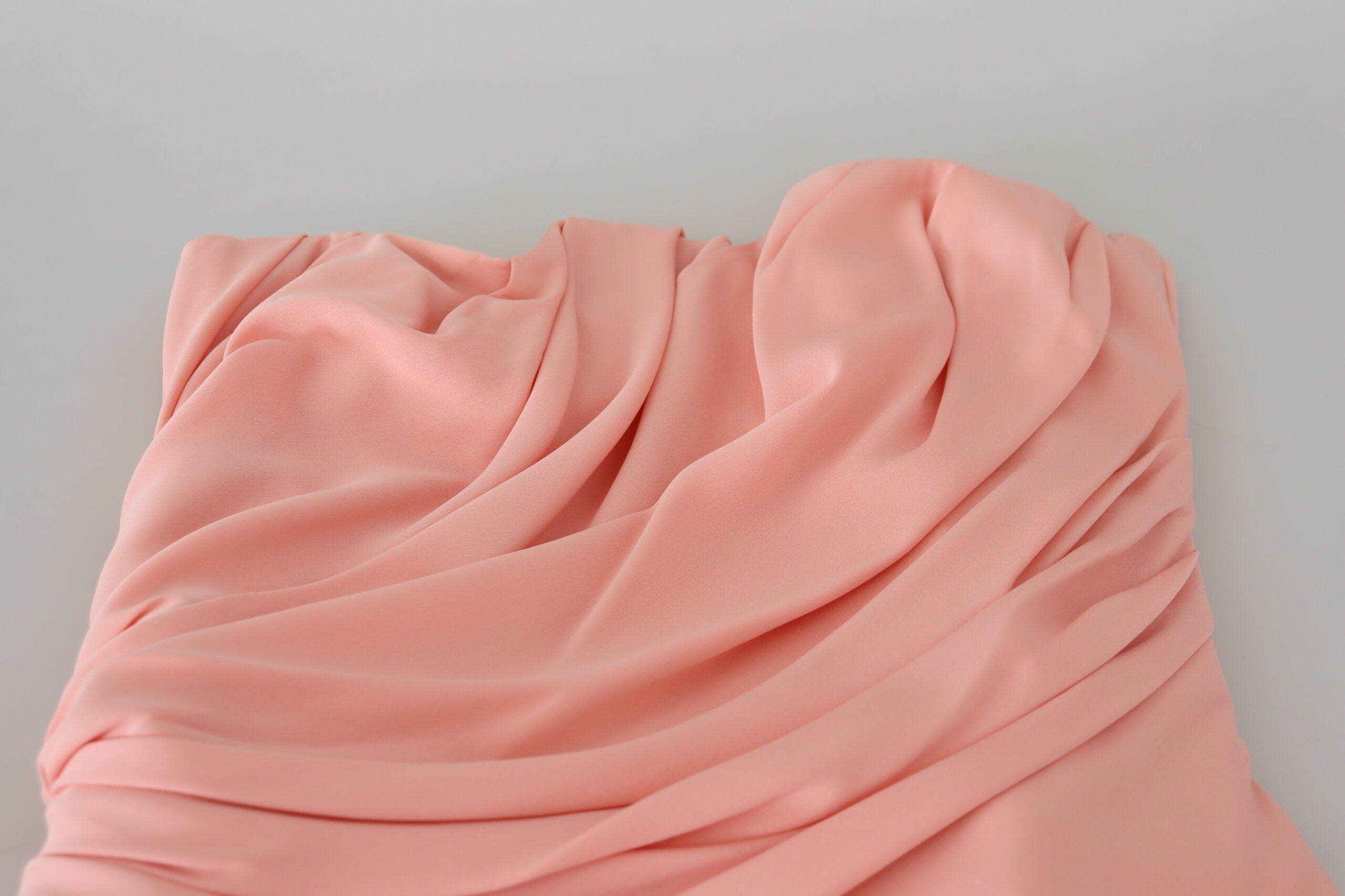 Pink Silk Stretch Strapless Sheath Dress - ventzia