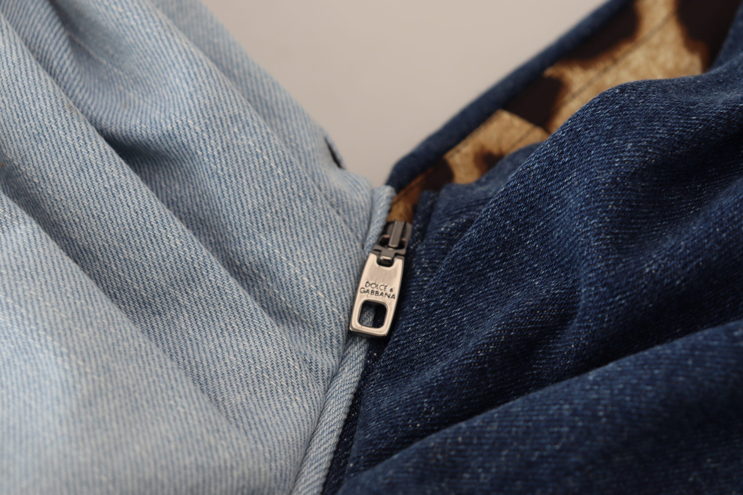 Two Tone Blue Patchwork Denim Mini Dress - ventzia