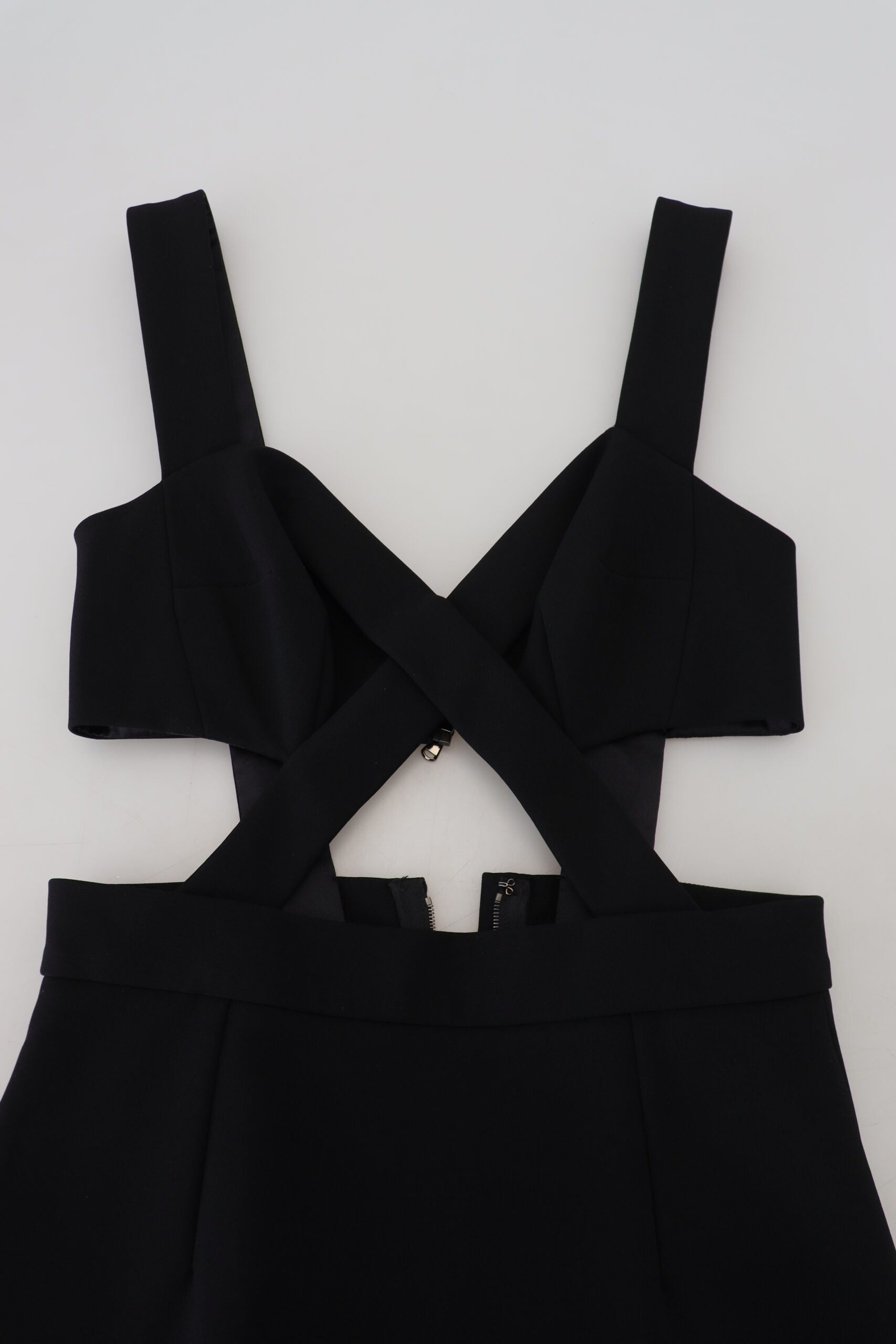 Black Viscose Bodycon Sheath Midi Dress - ventzia
