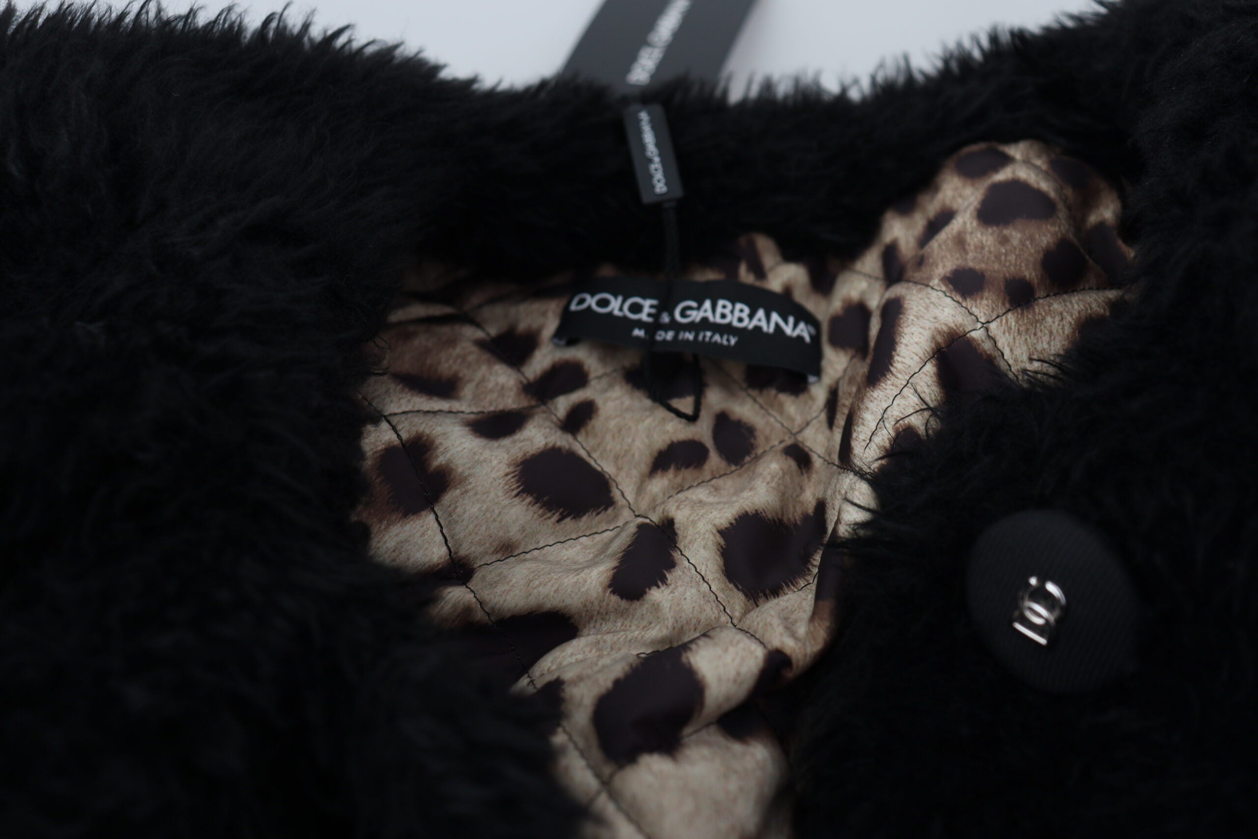 Black Cashmere Blend Faux Fur Coat Jacket - ventzia