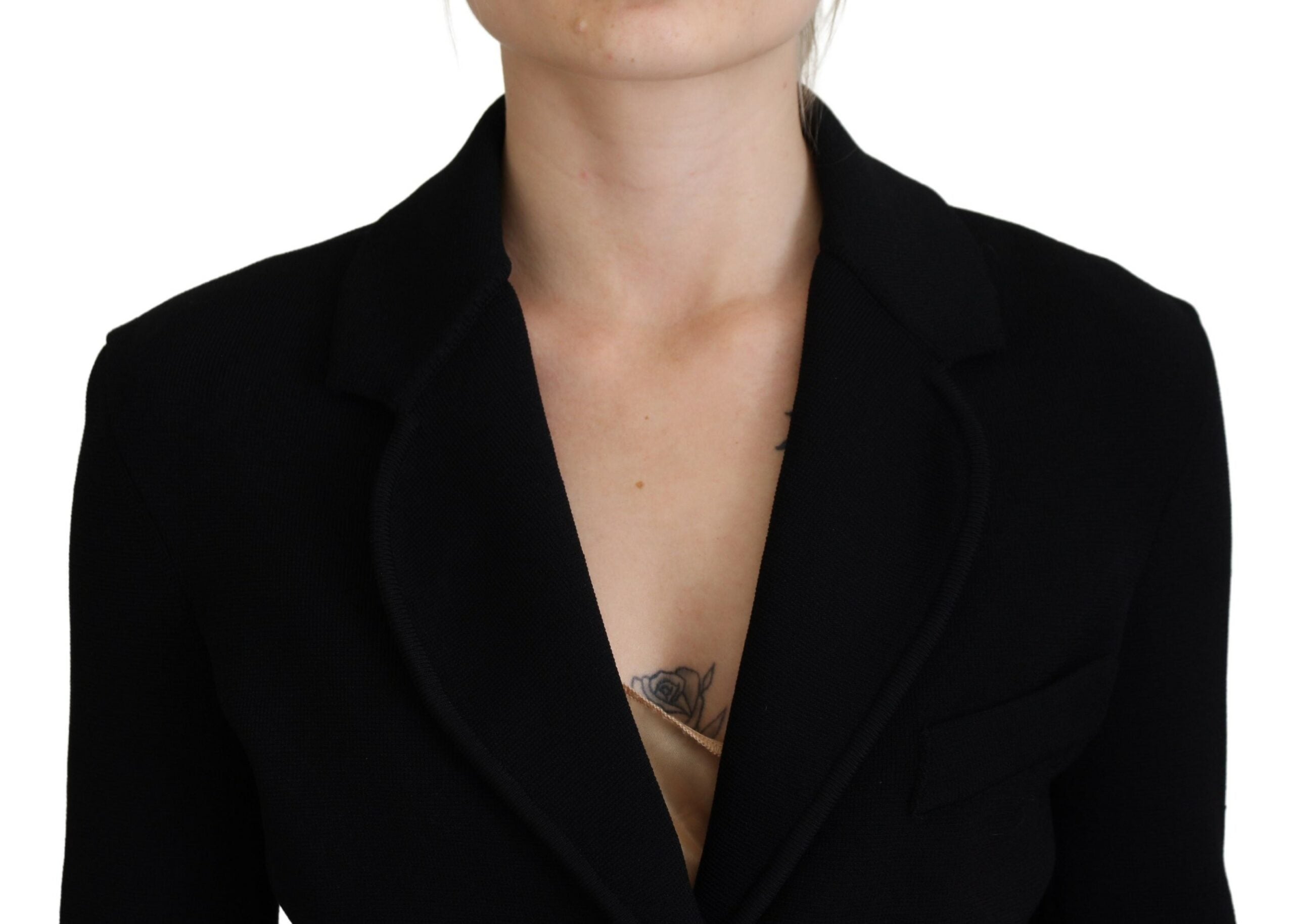 Black Button Cardigan Blazer Viscose Jacket - ventzia