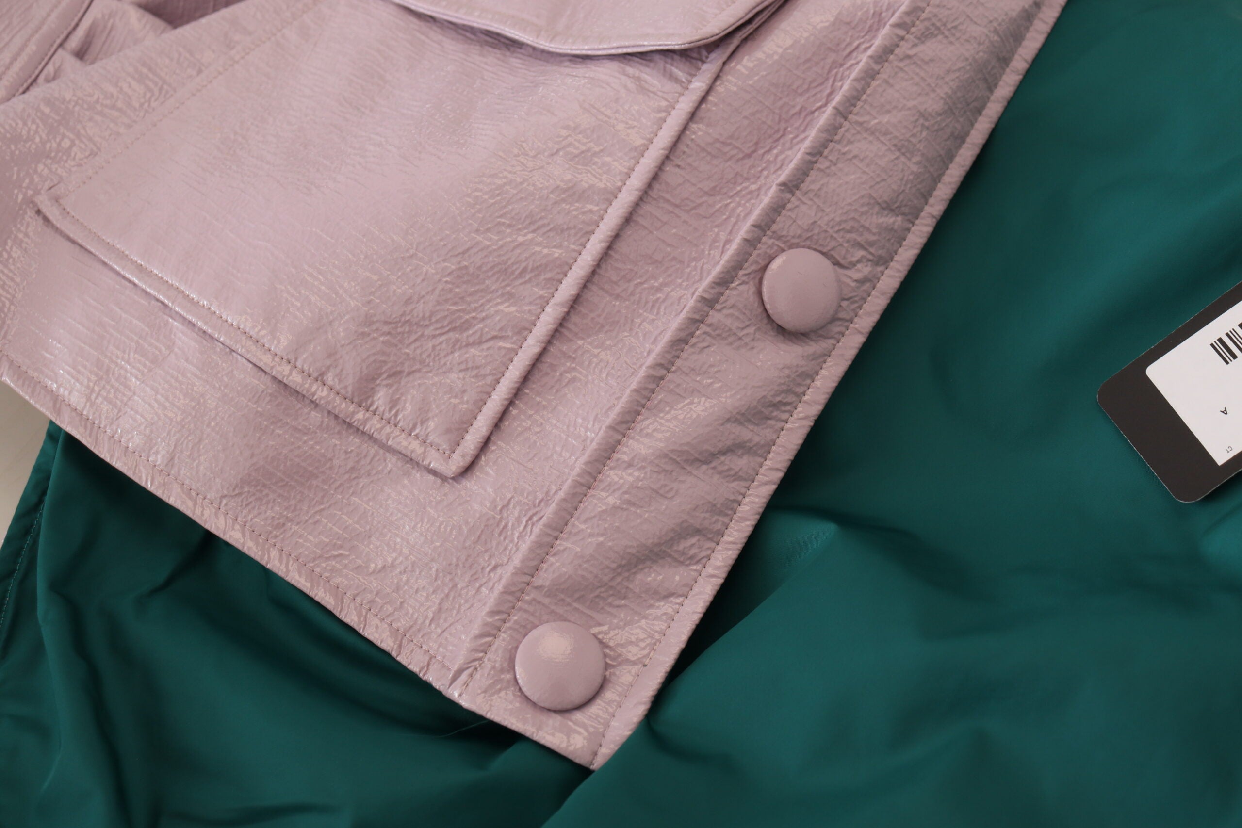Purple Cotton Button Down Cropped Jacket - ventzia