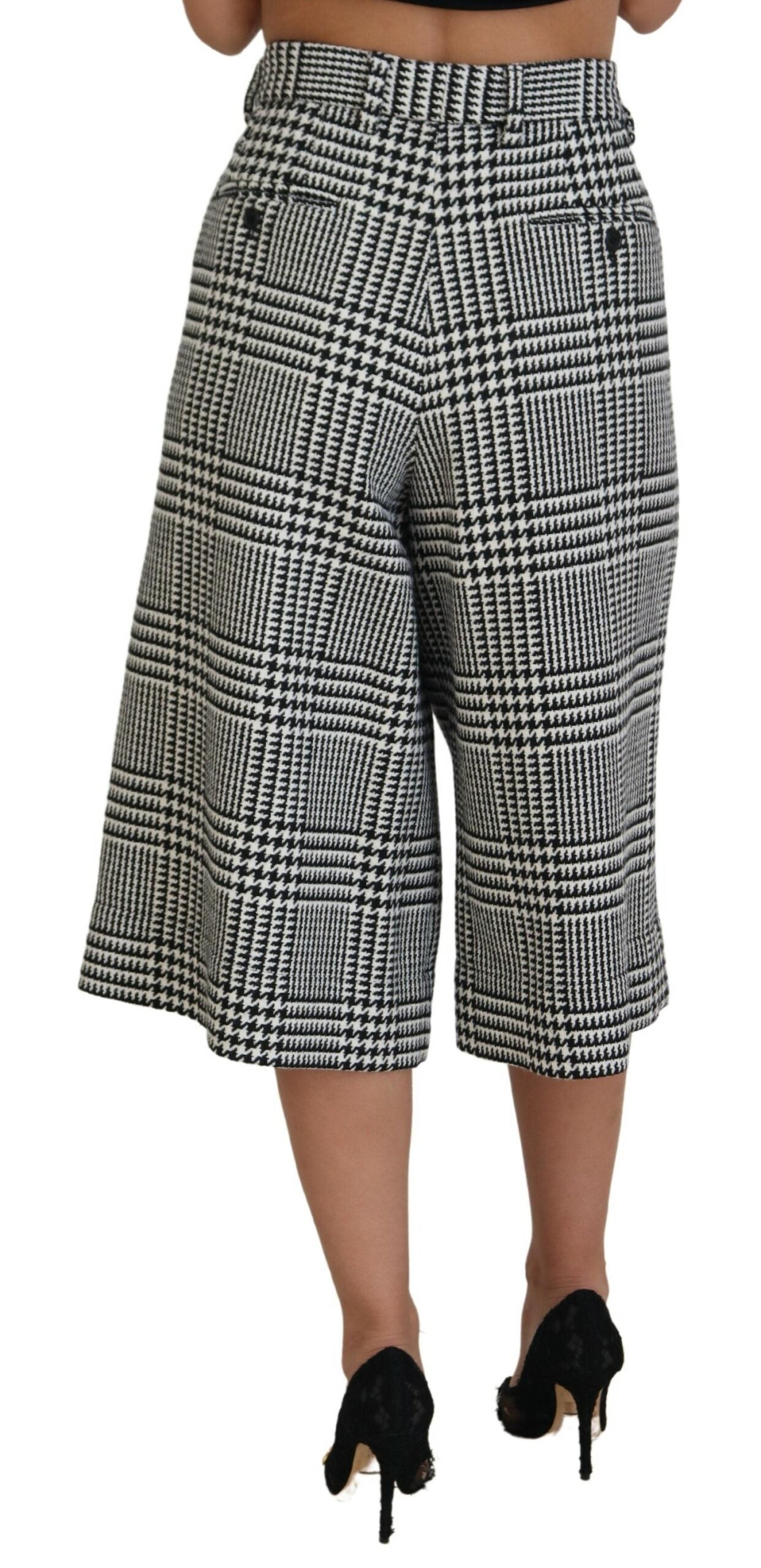 Gray Plaid High Waist Wide Leg Alpaca Pants - ventzia