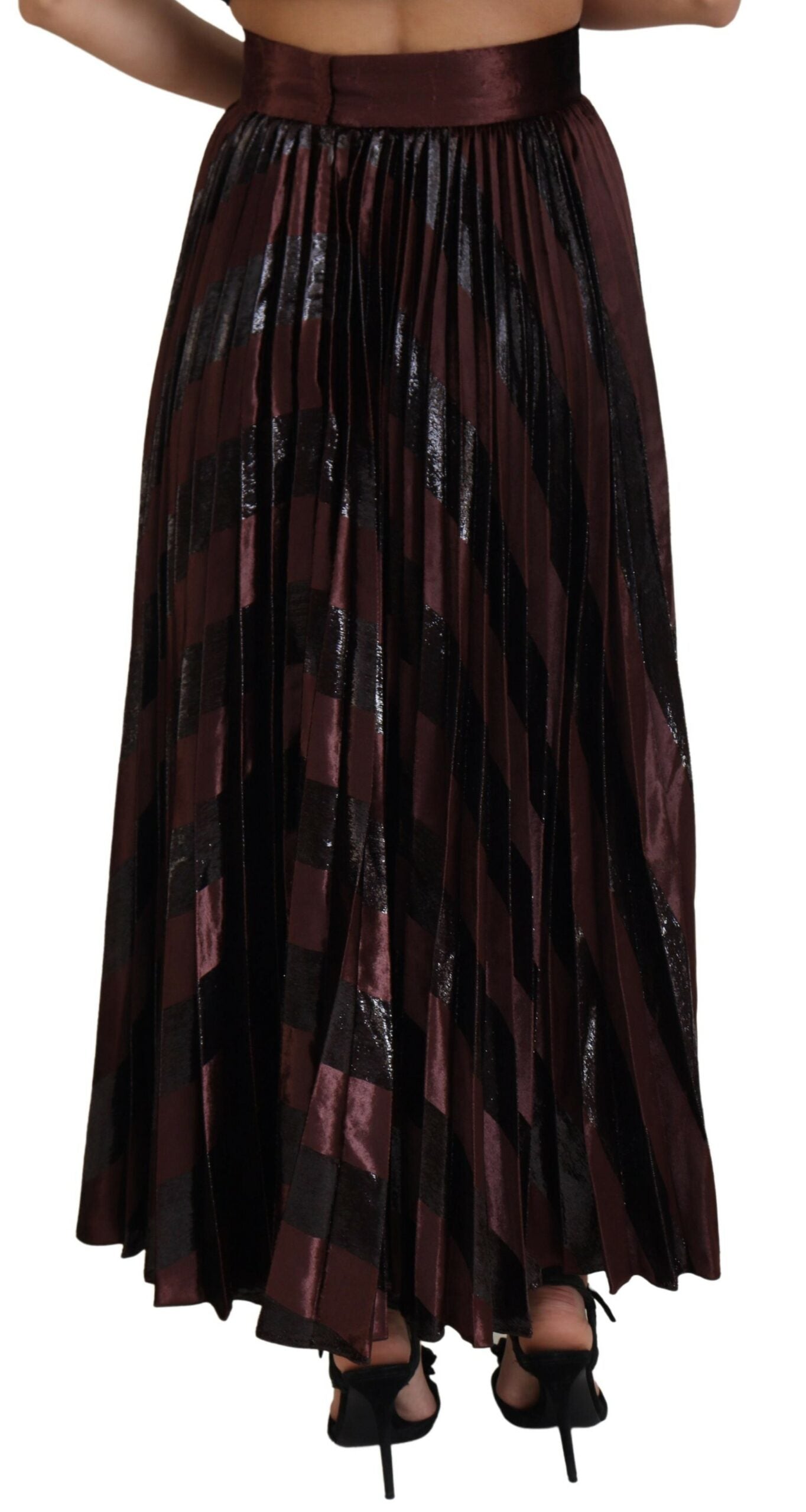 Brown Polyester High Waist A-line Maxi Skirt - ventzia
