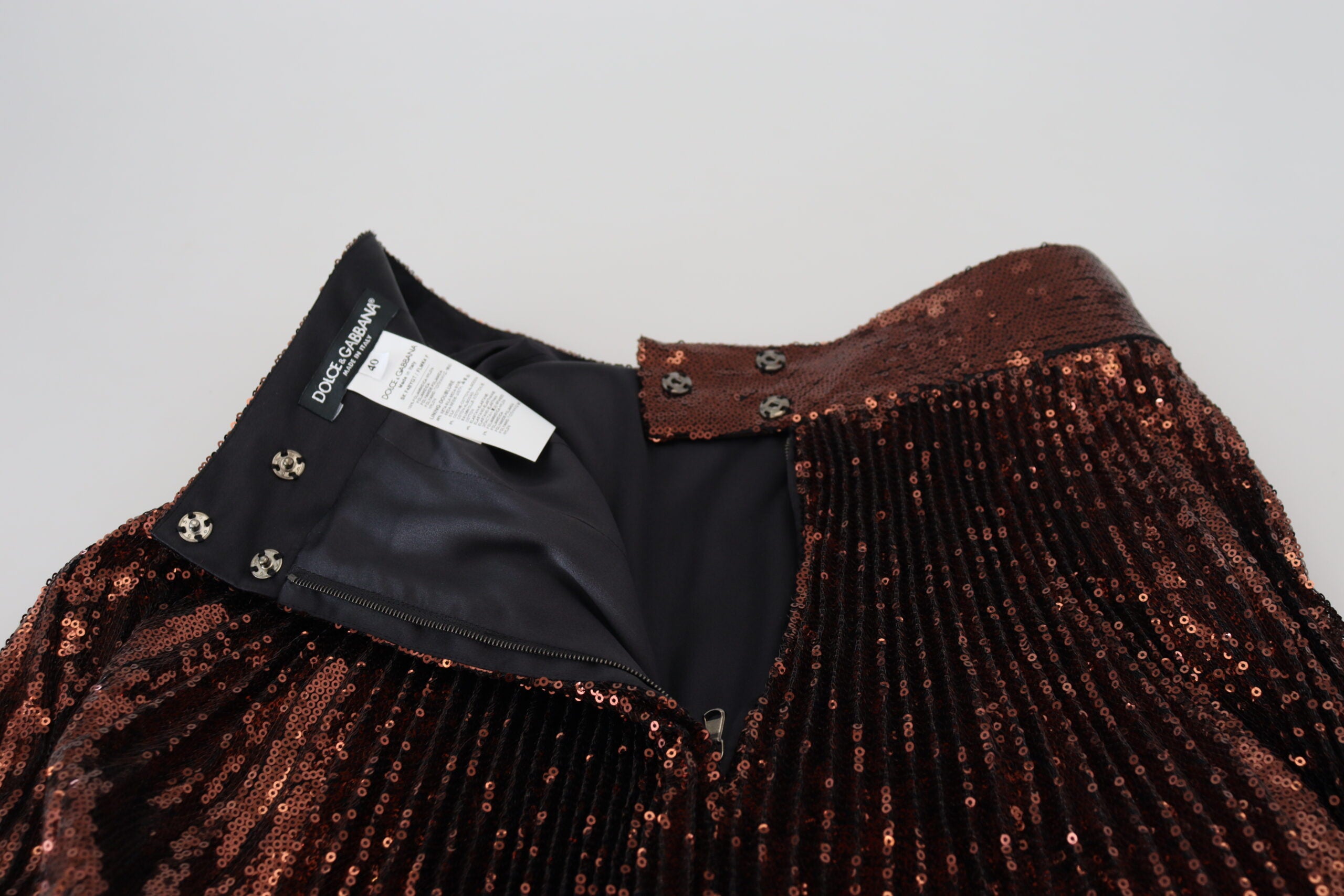 Bronze Sequined High Waist A-line Maxi Skirt - ventzia