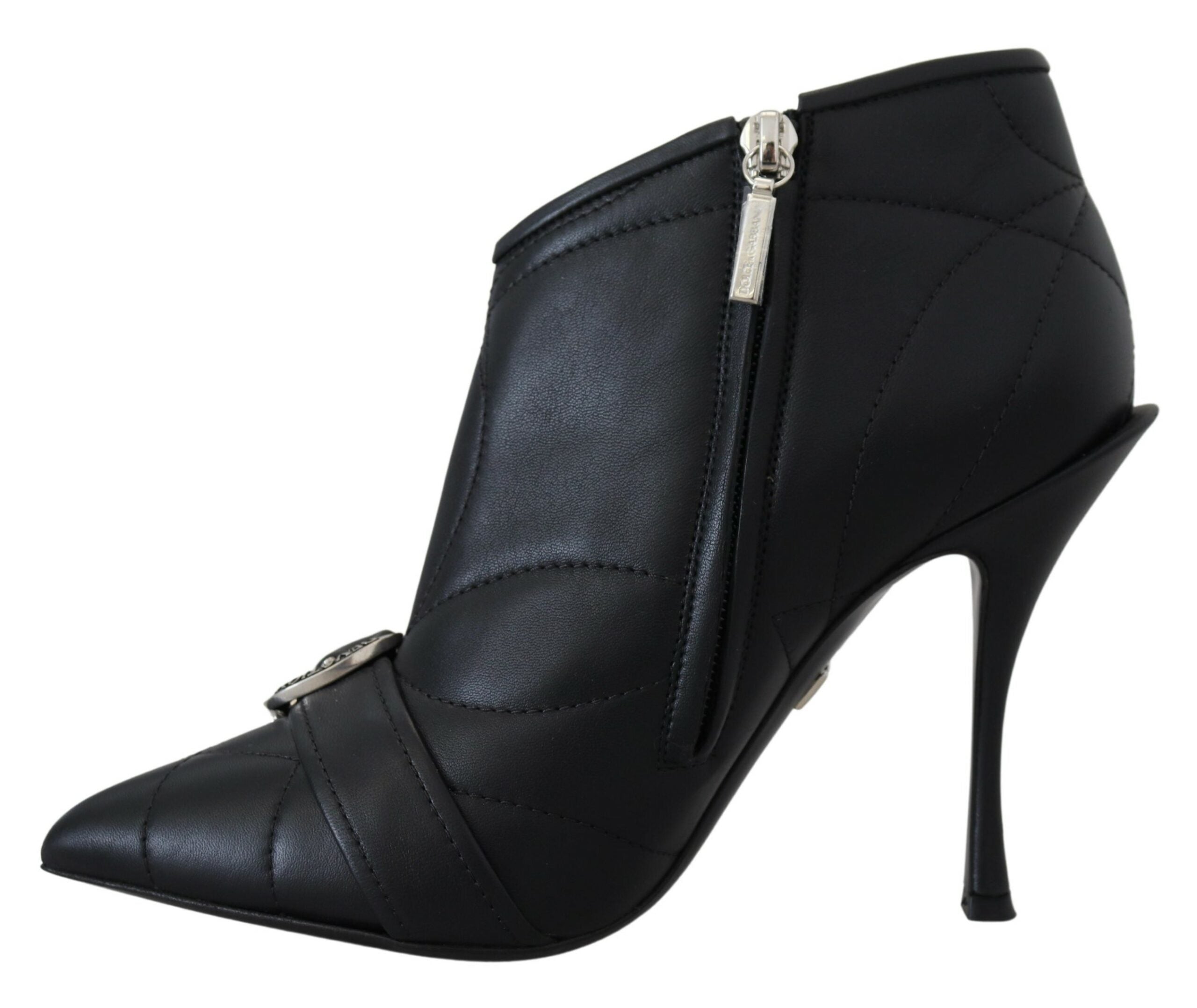 Black Devotion Quilted Buckled Ankle Boots Shoes - ventzia