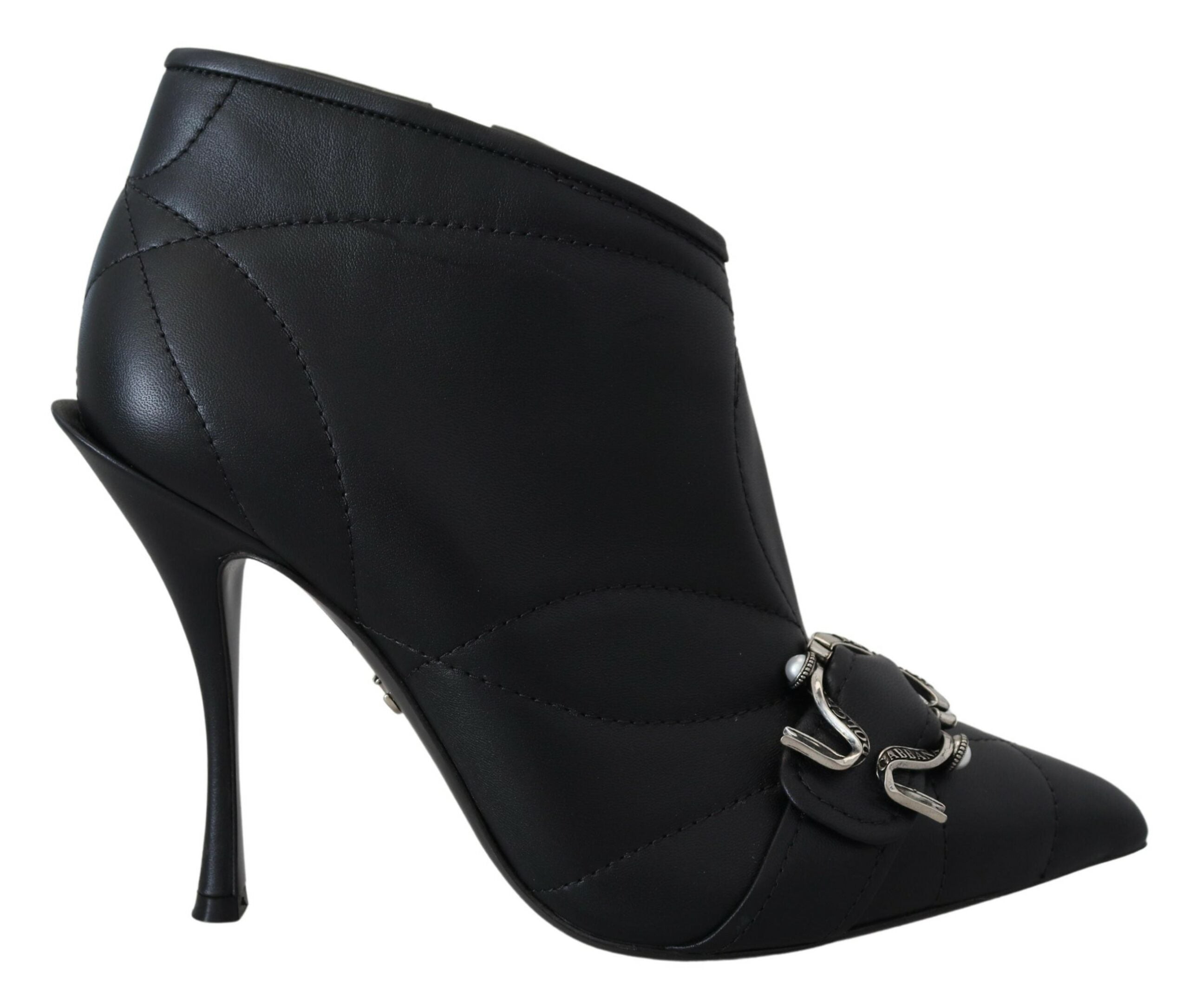 Black Devotion Quilted Buckled Ankle Boots Shoes - ventzia