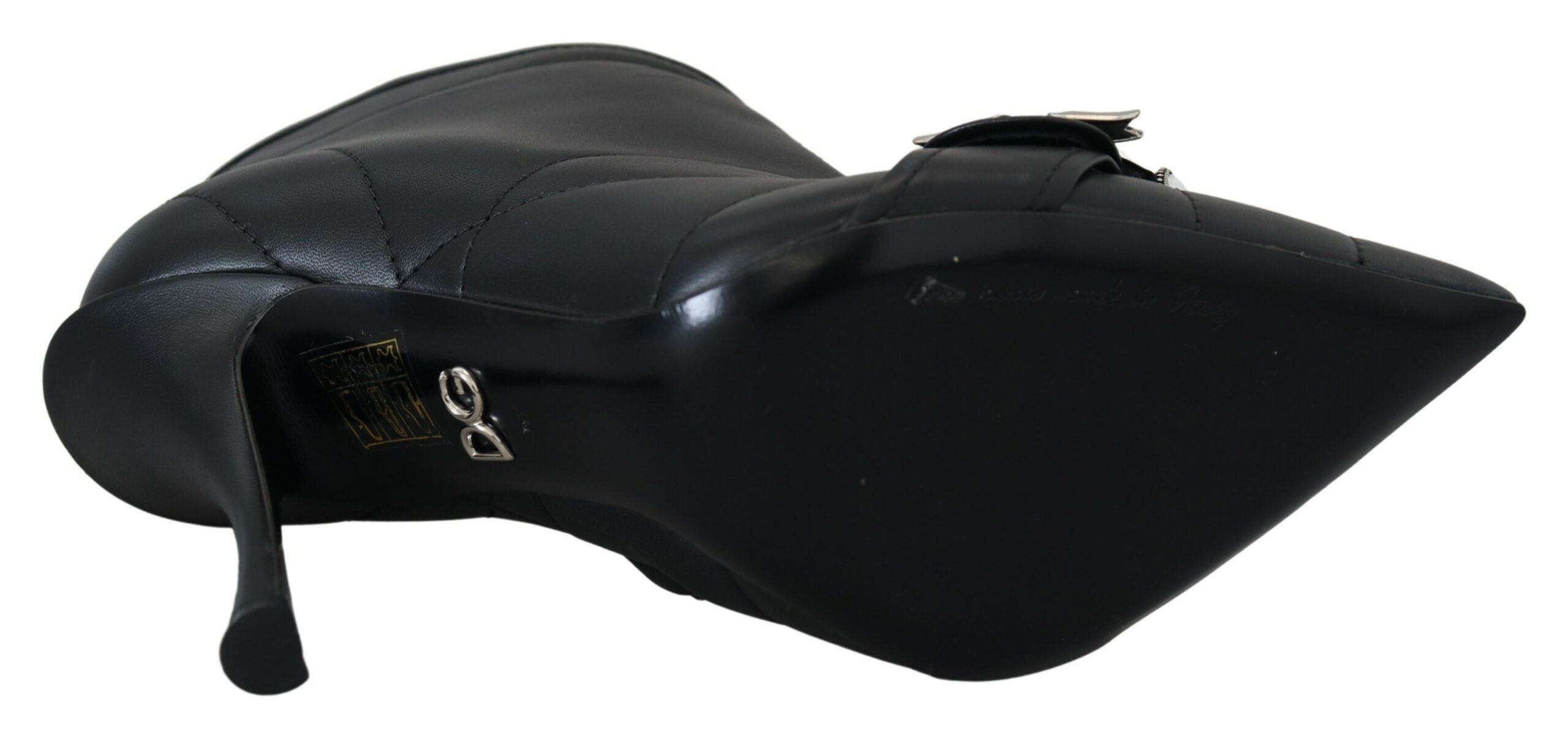 Black Devotion Quilted Buckled Ankle Boots Shoes - ventzia