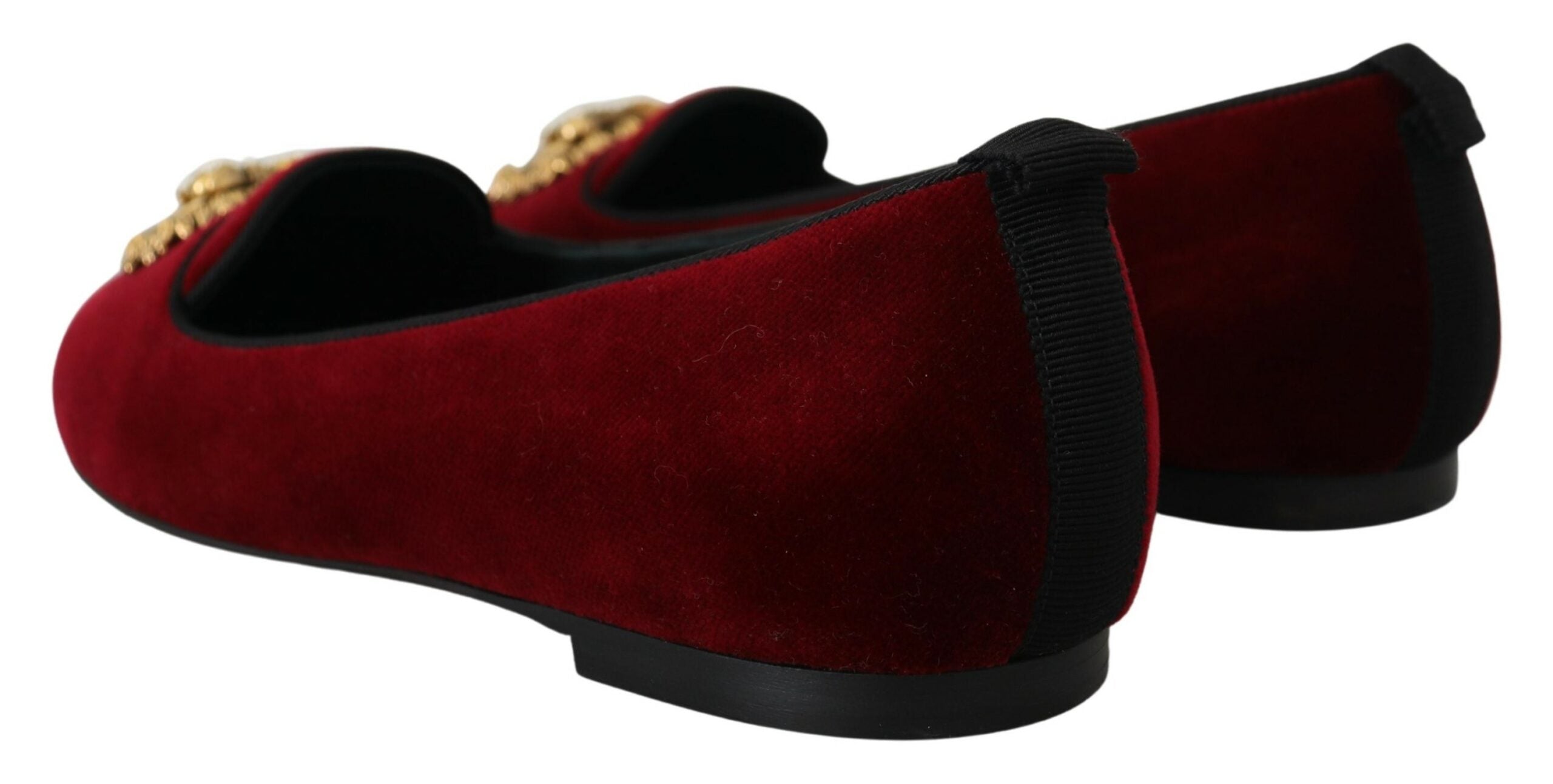 Bordeaux Velvet Slip-On Loafers Flats Shoes - ventzia