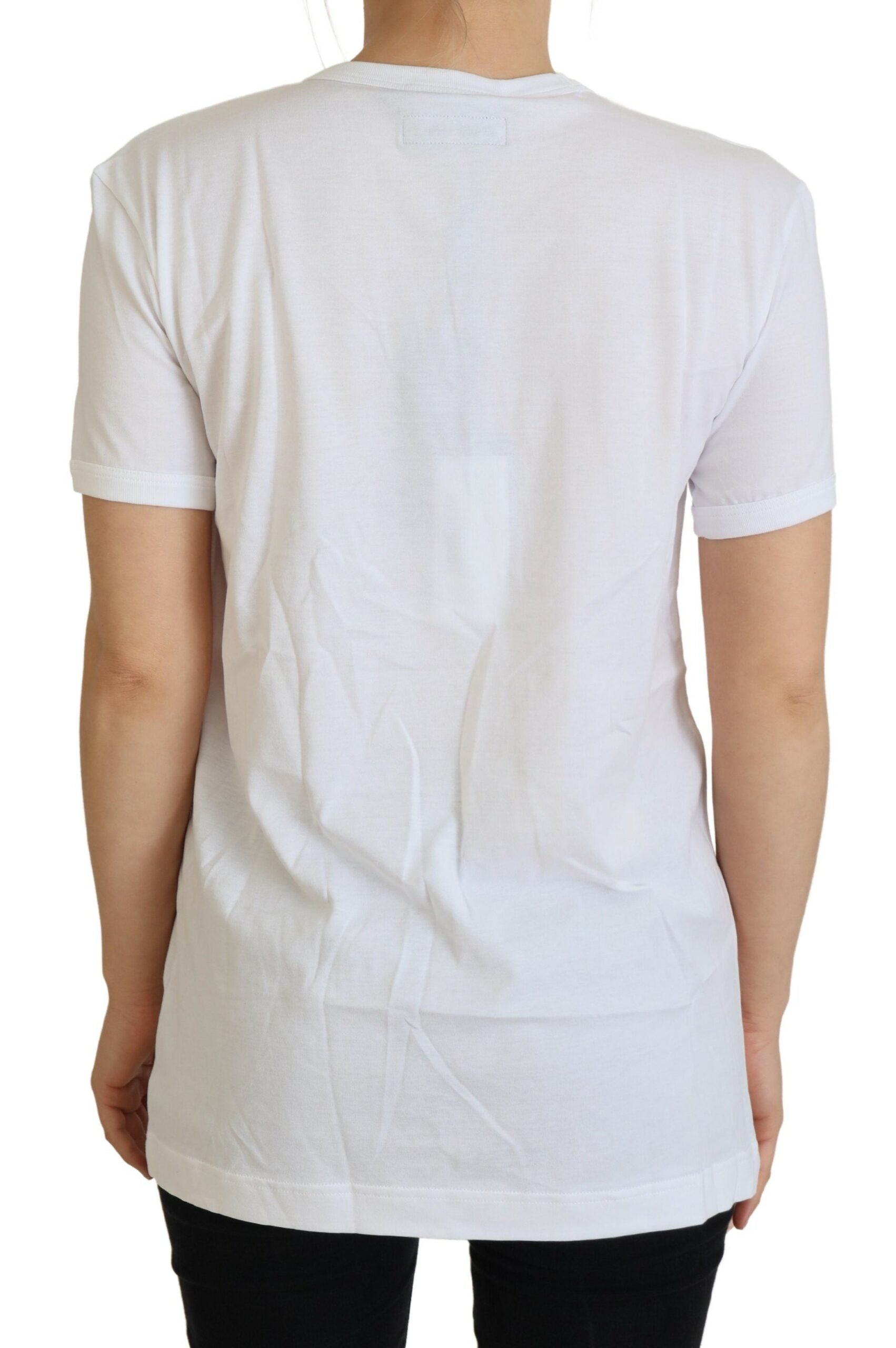 White #dgfamily Crewneck Cotton T-shirt - ventzia