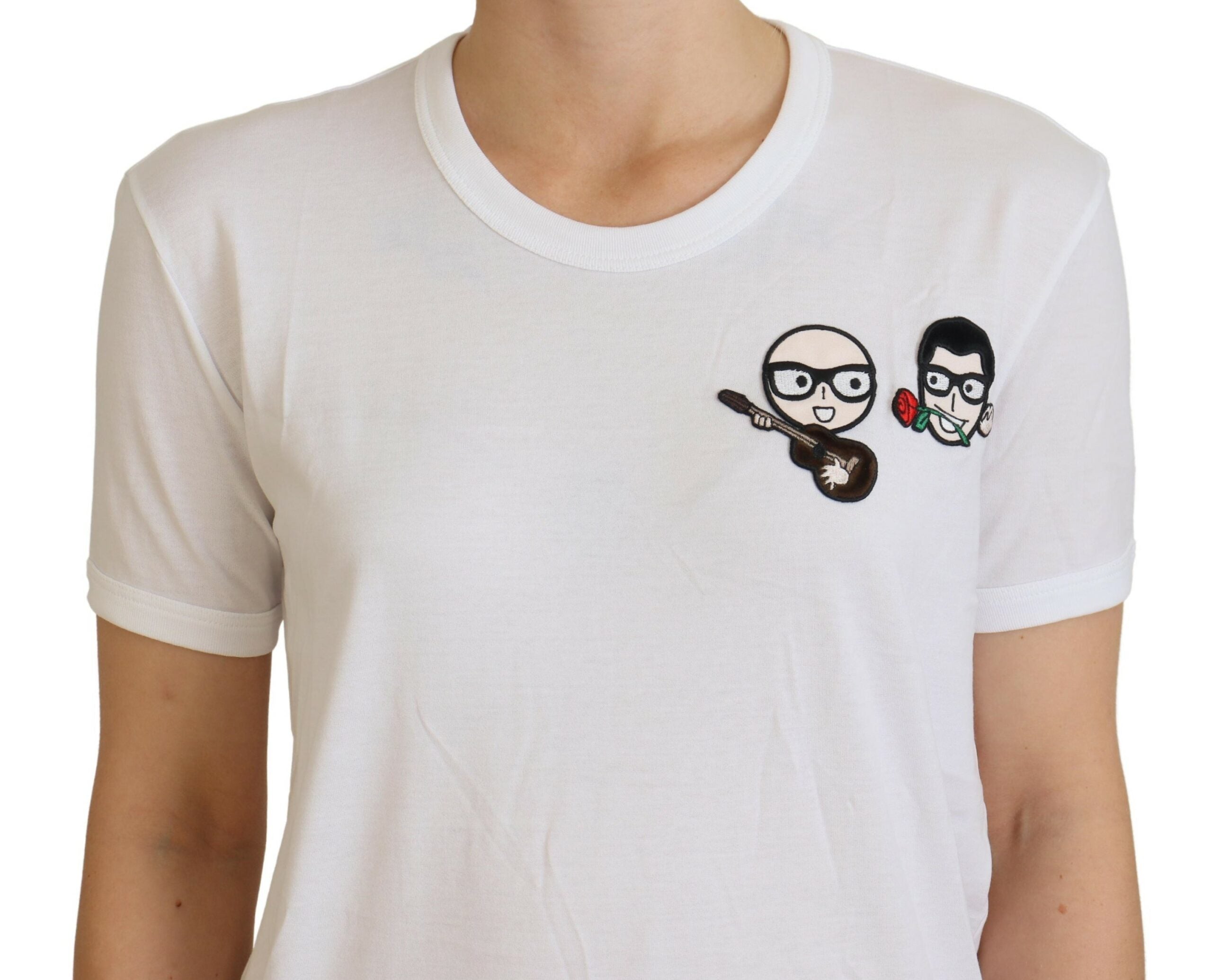 White #dgfamily Crewneck Cotton T-shirt - ventzia