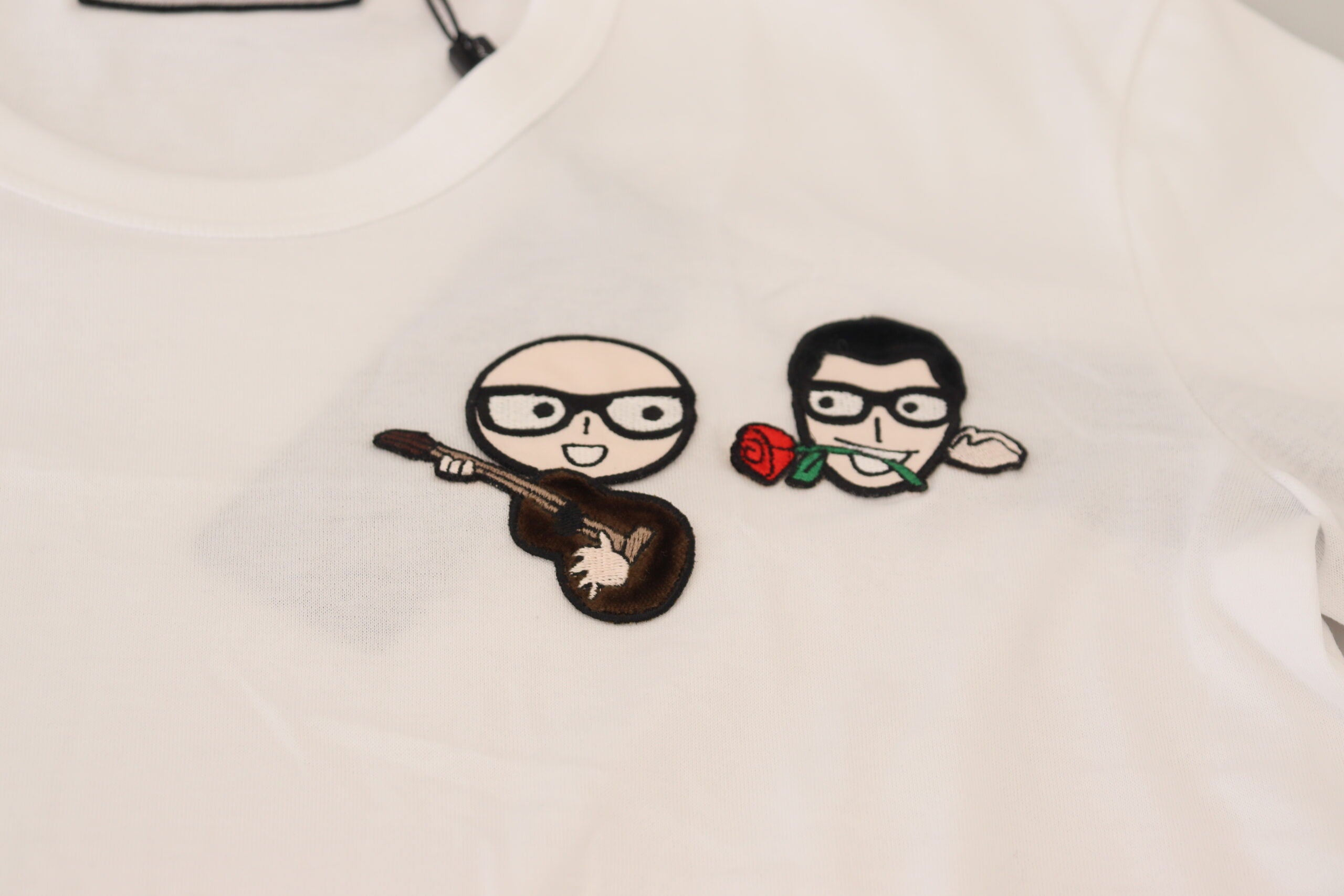 White #dgfamily Crewneck Cotton T-shirt - ventzia