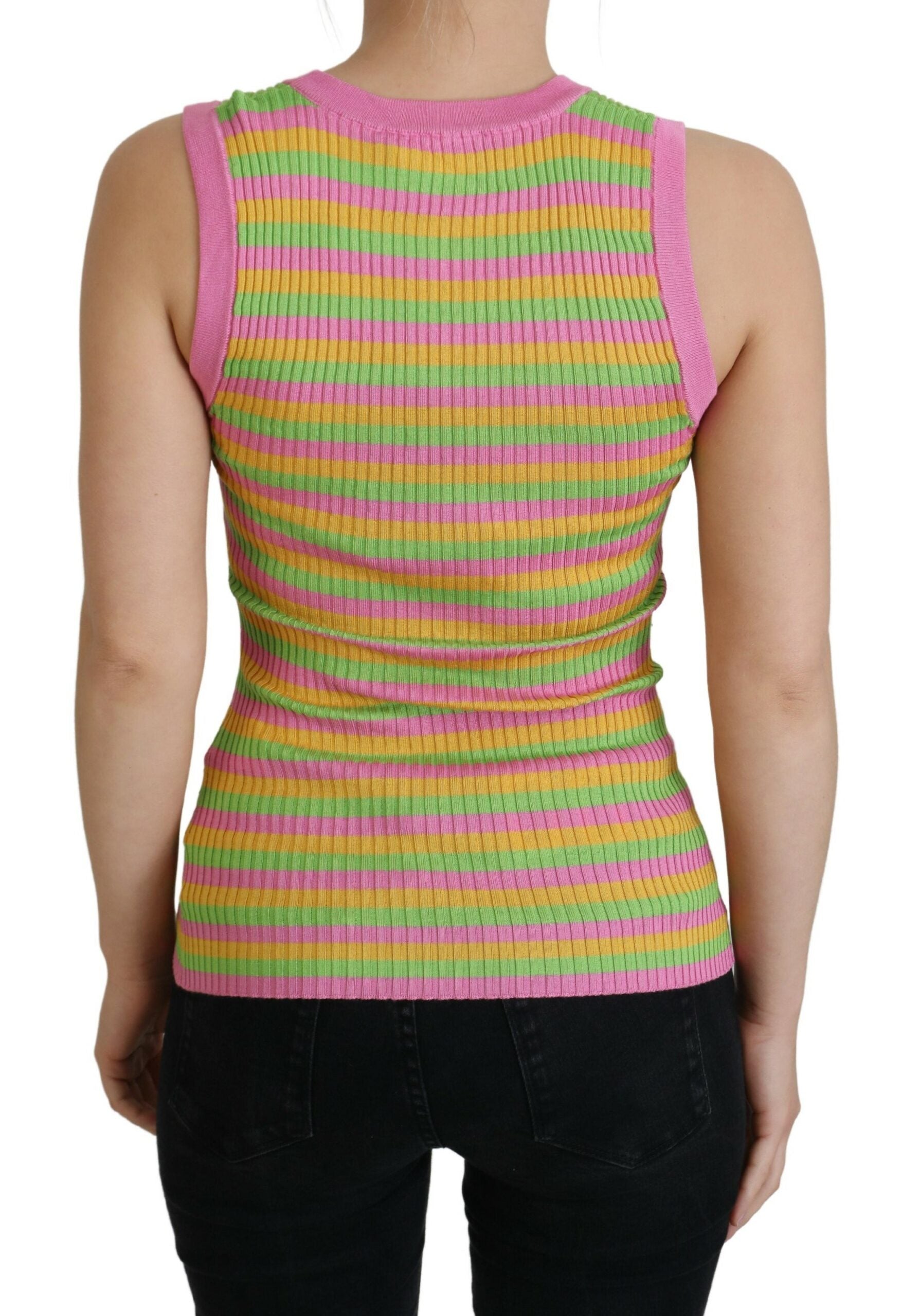Multicolor Silk Vest Pullover Tank Top - ventzia