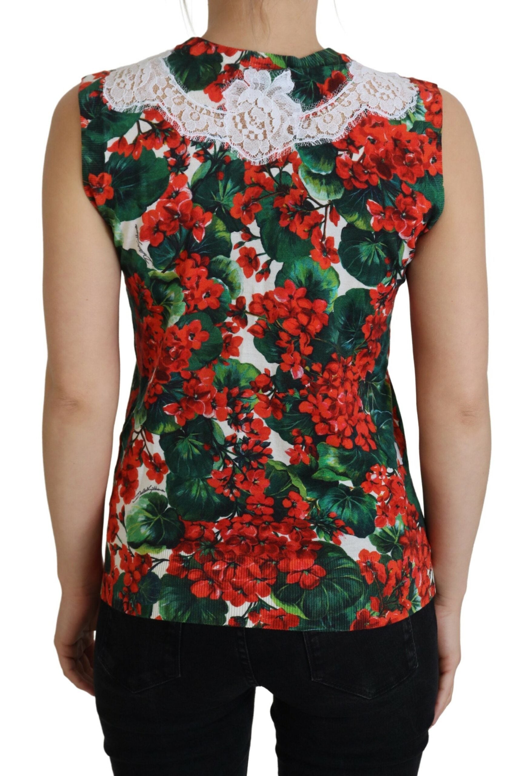 White Floral Wool Lace Vest Tank Top - ventzia
