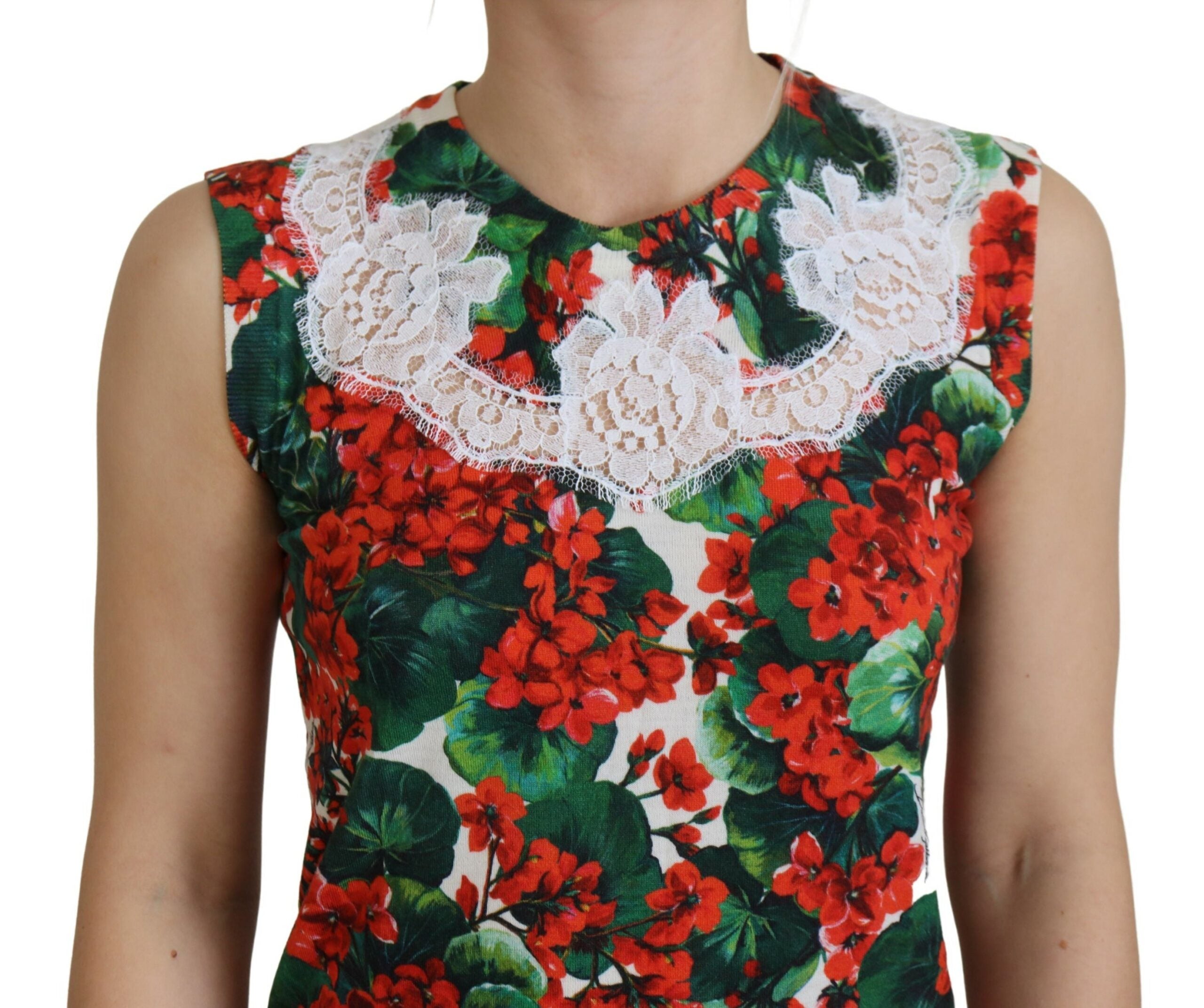 White Floral Wool Lace Vest Tank Top - ventzia