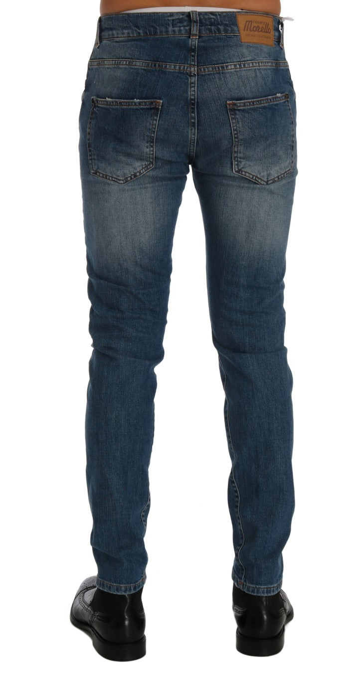Svelte Italian Denim - Slim Fit Blue Jeans - ventzia