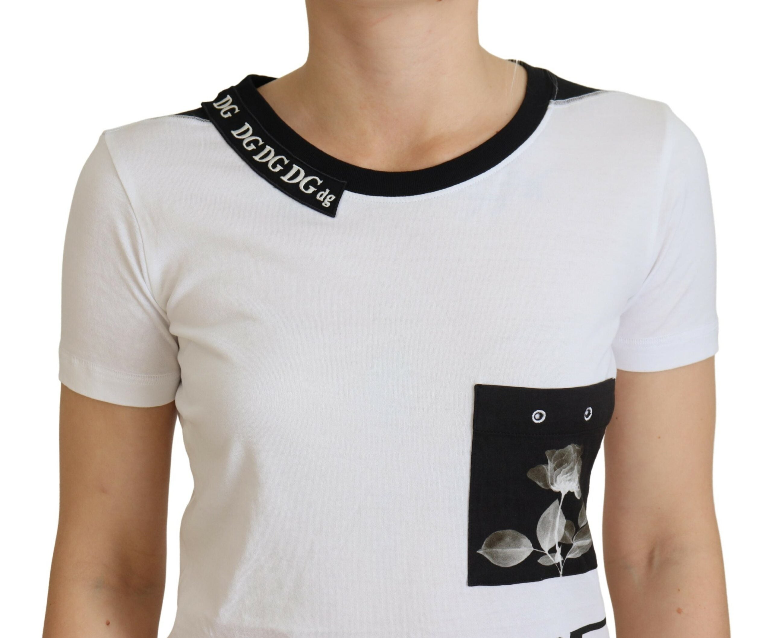 White Cotton T-shirt Crewneck T-shirt - ventzia