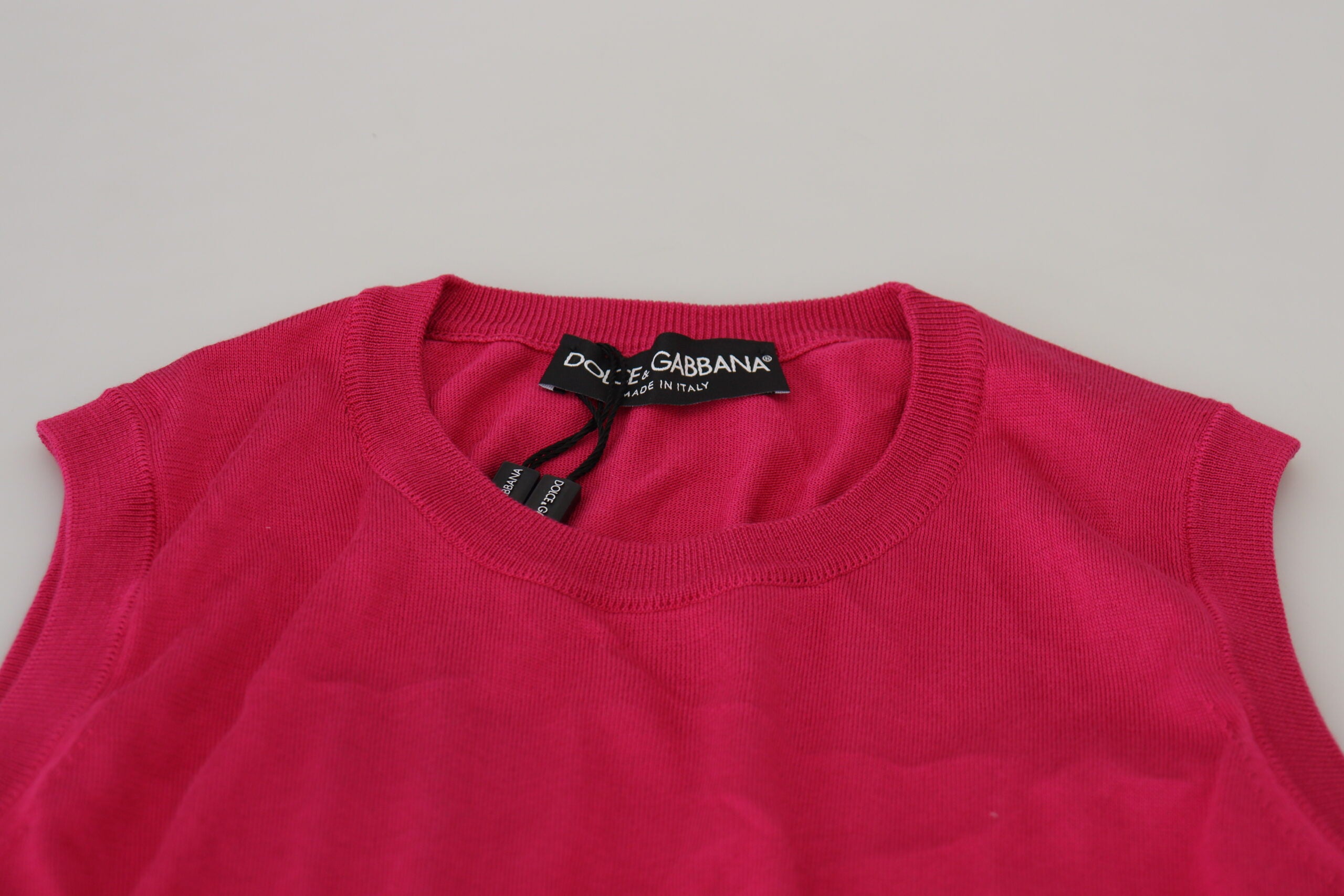 Pink Silk Vest Pullover Crewneck Tank Top - ventzia