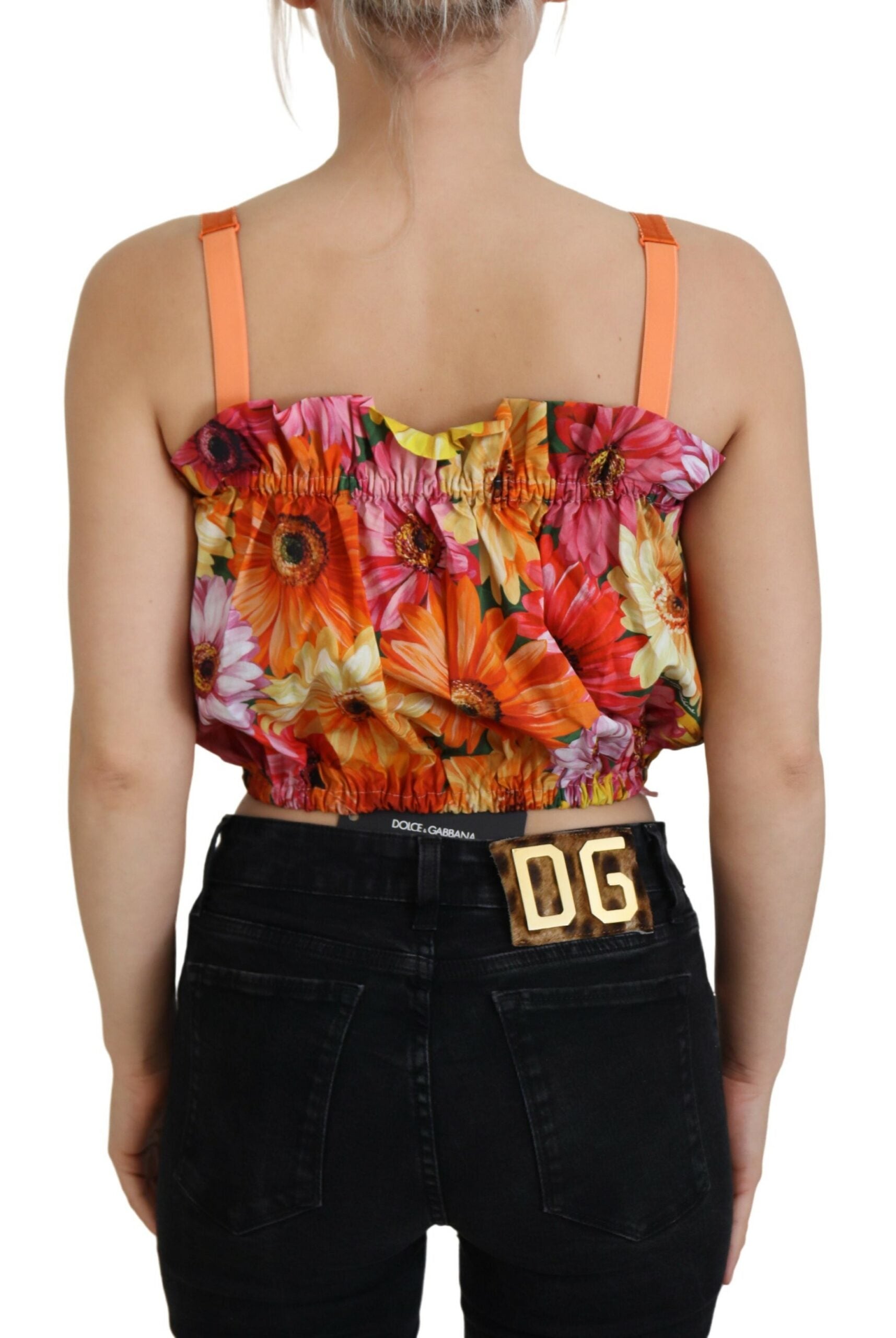 Blouse Cropped Floral Cotton Tank Top - ventzia