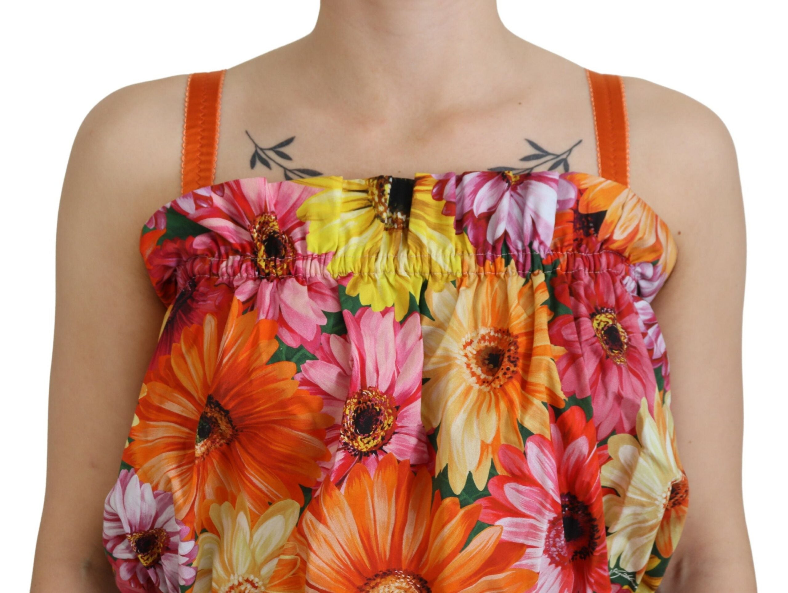 Blouse Cropped Floral Cotton Tank Top - ventzia