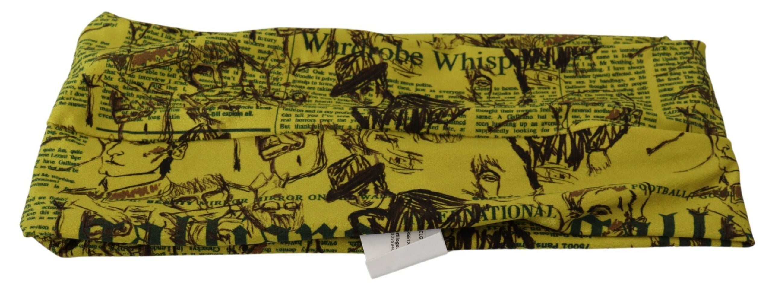 Yellow Newspaper Print Cropped Blouse - ventzia